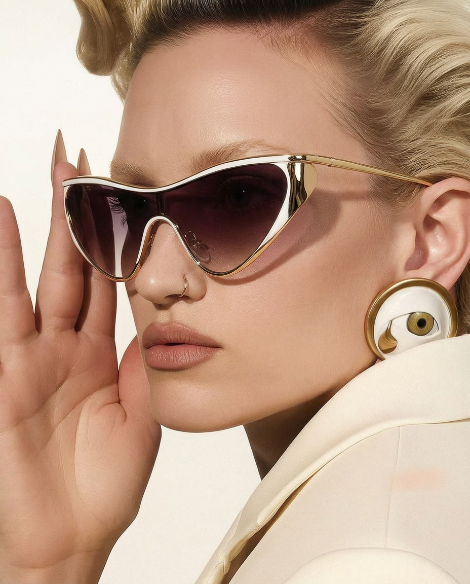 Anna-Berg | Gold Aviator Polarized Metal Frame Sunglasses