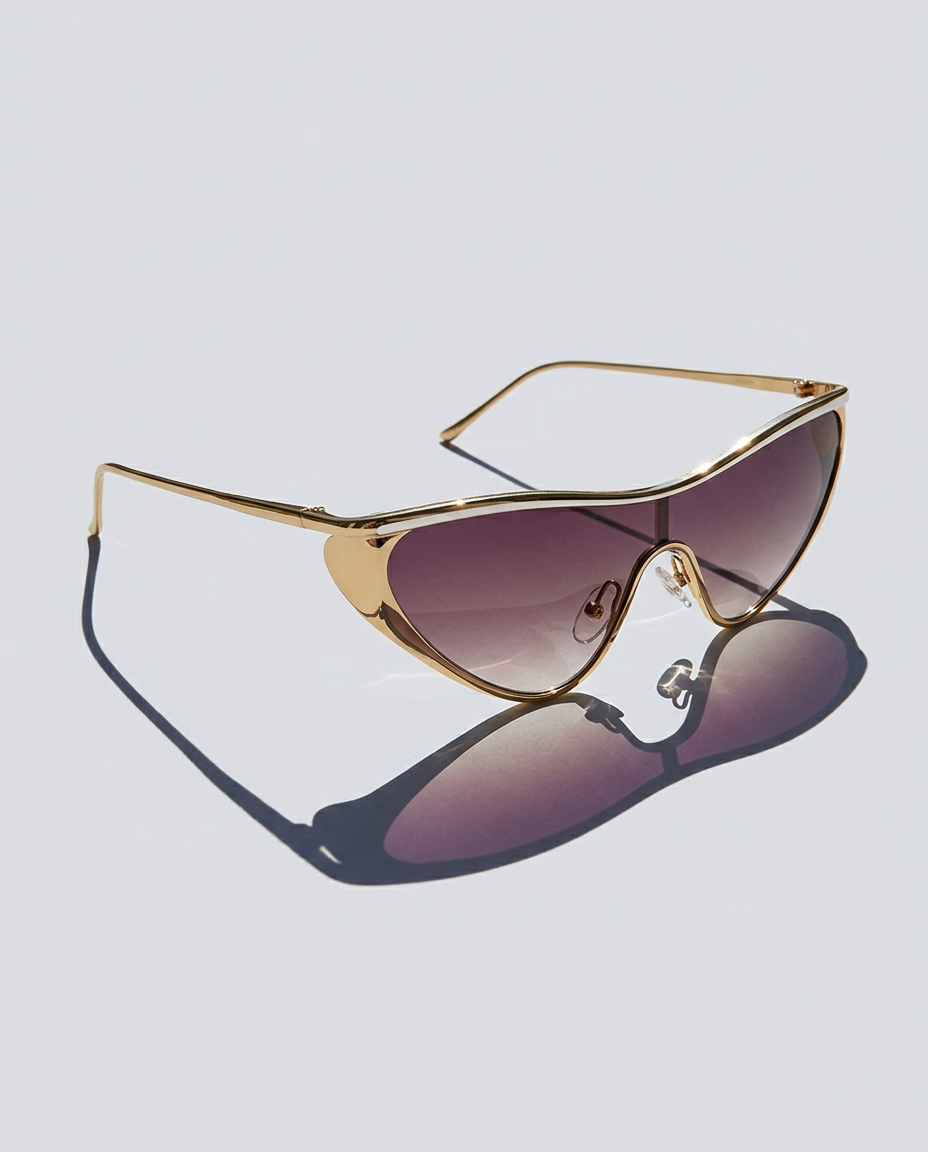 Anna-Berg | Gold Aviator Polarized Metal Frame Sunglasses