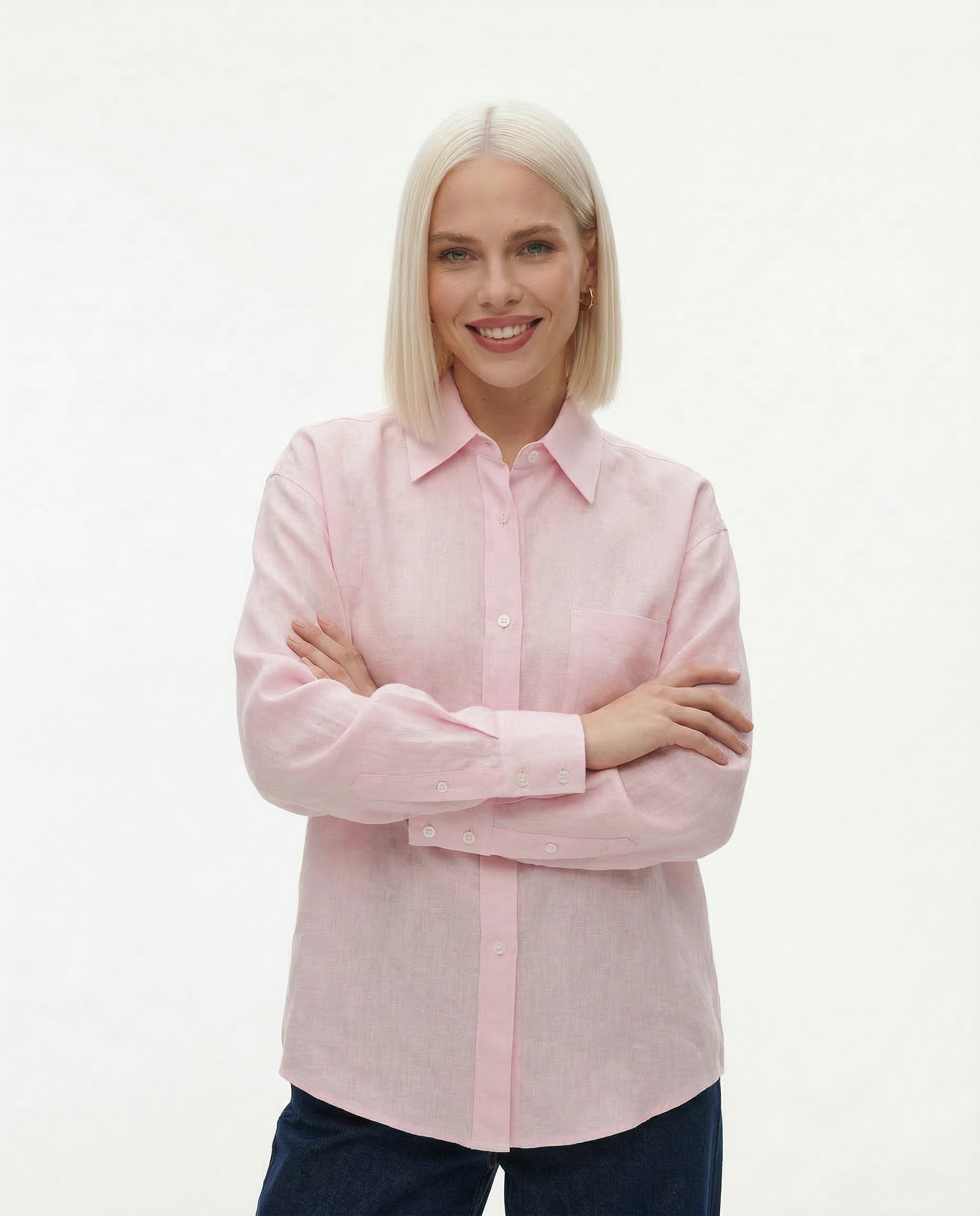 Anna-Berg | Oversized Button-Up Linen Blouse