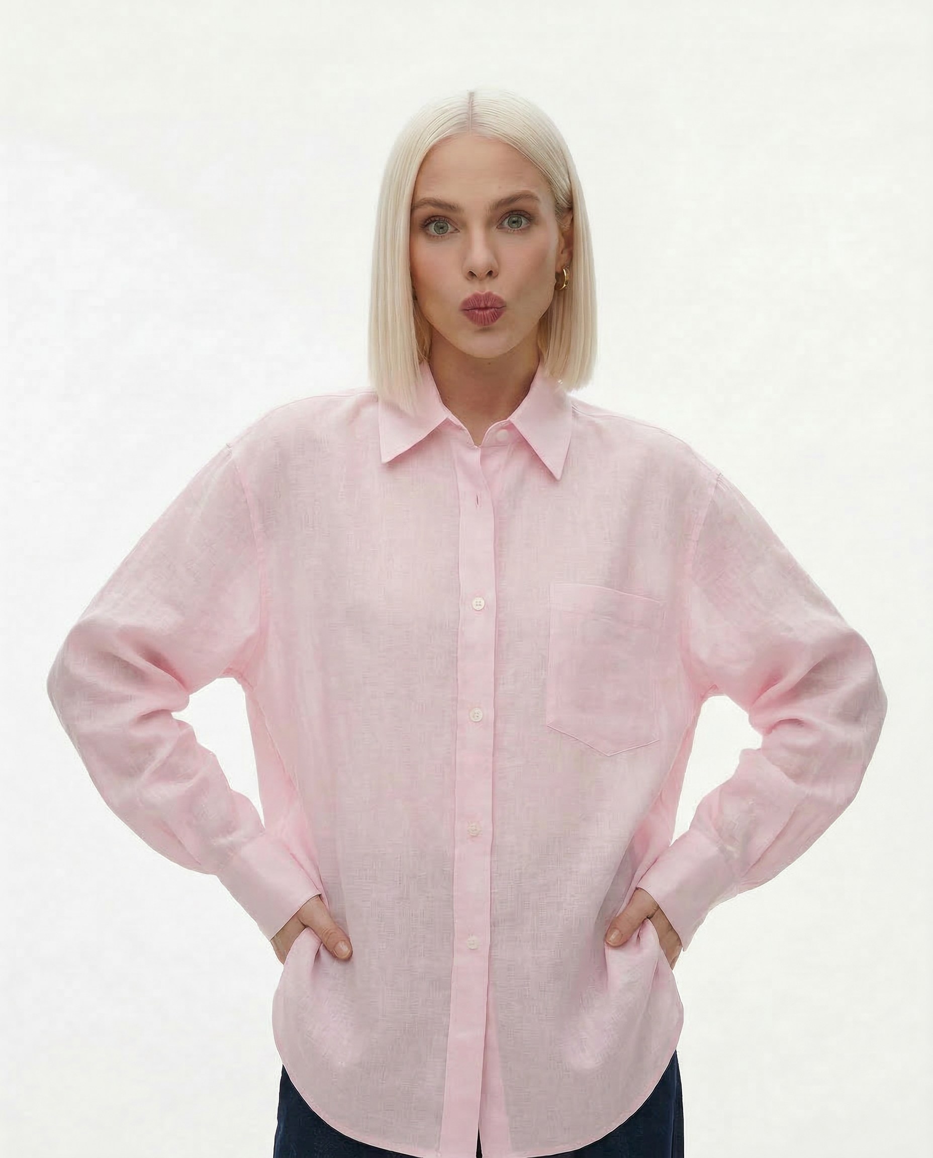 Anna-Berg | Oversized Button-Up Linen Blouse