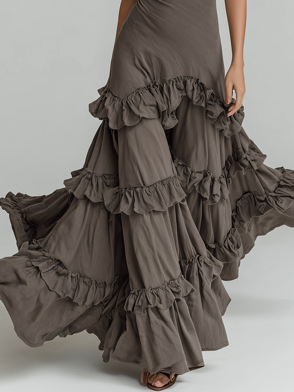 Anna-Berg | Bohemian Style Halter Neck Ruffled Dress