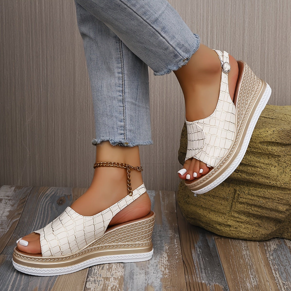 Anna-Berg | Refined Wedge Sandals with Graceful Drape