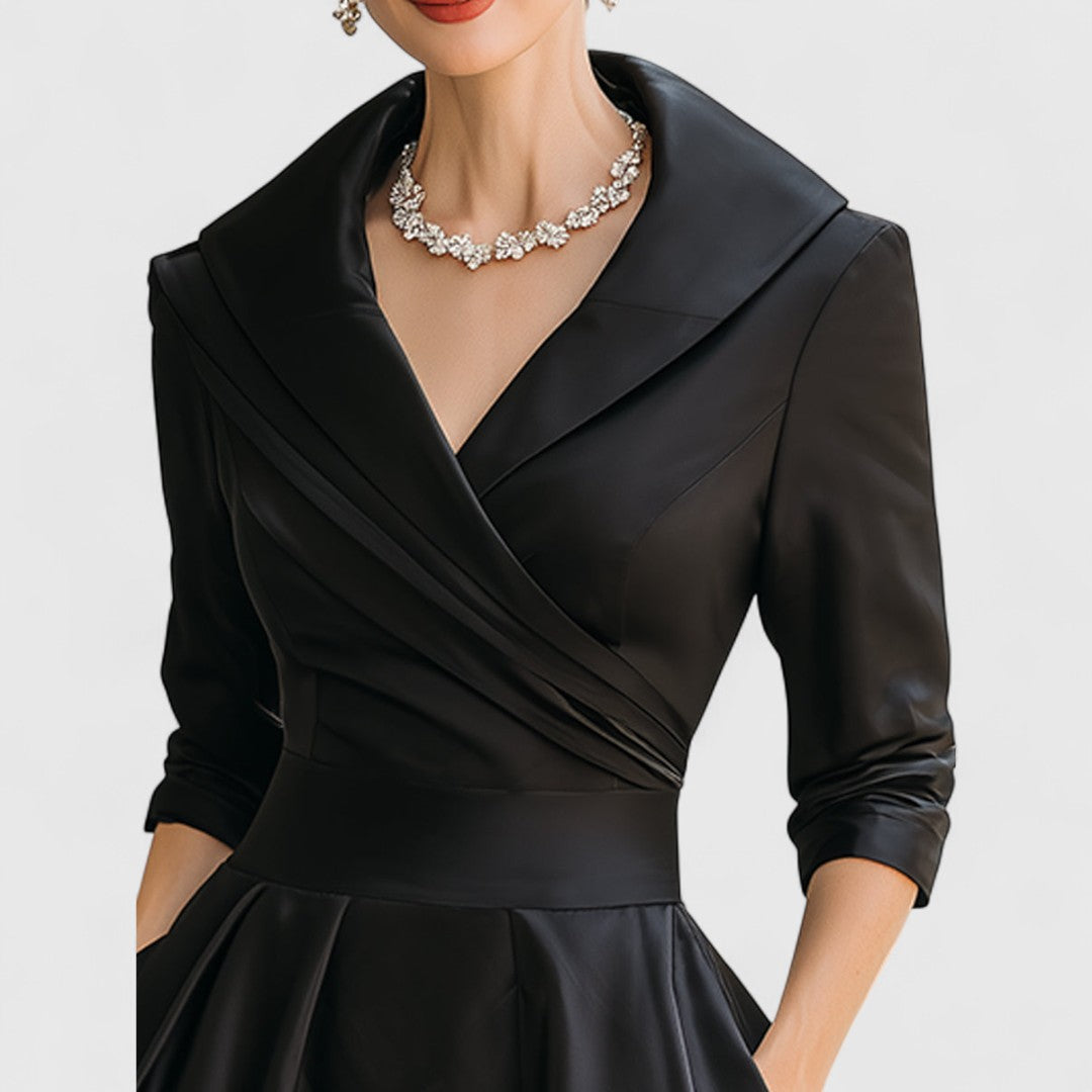 Anna-Berg | Flowing Midi Flared With Wrap Neckline Made to Turn Heads