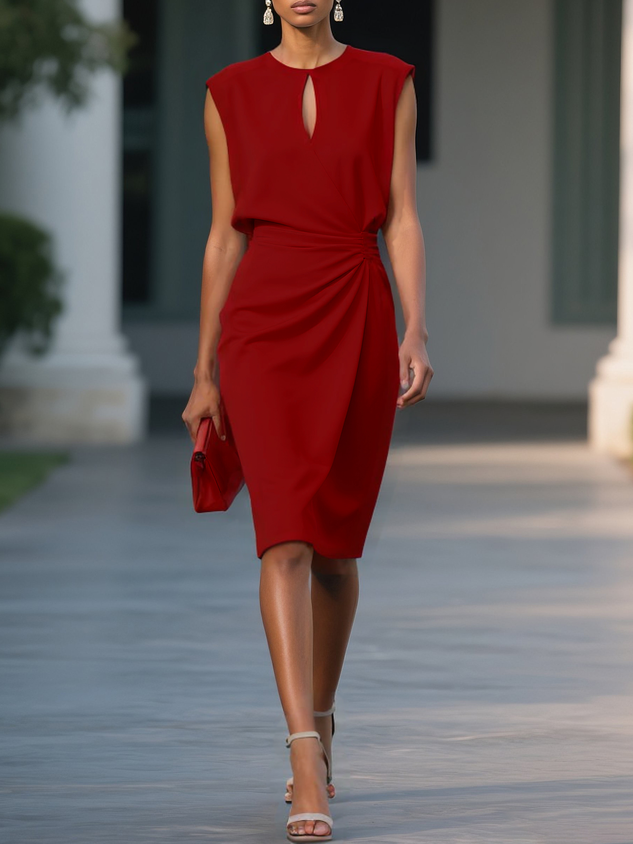 Anna-Berg | Timeless Fashionable Midi Dress, Figure-hugging Fit.