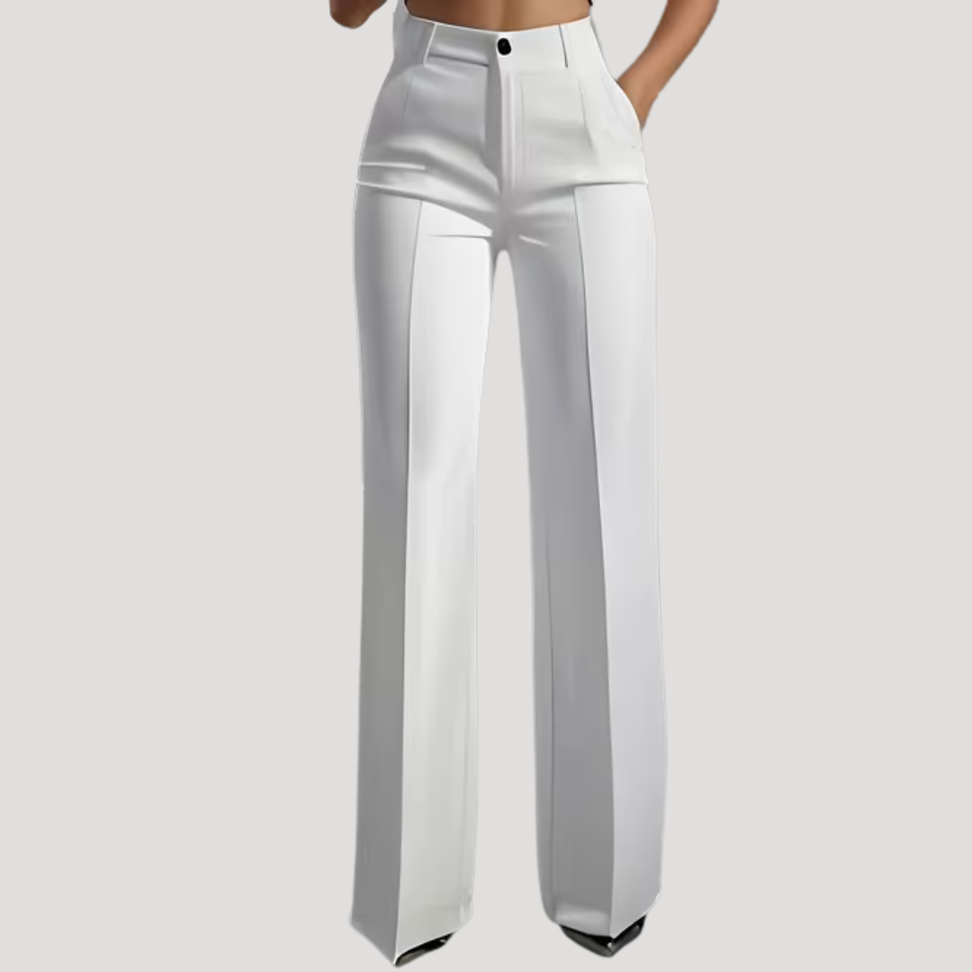 Anna-Berg | Refined High Waist Wide Leg Pants in a Flattering Cut