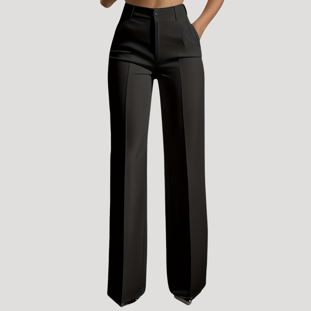 Anna-Berg | Refined High Waist Wide Leg Pants in a Flattering Cut