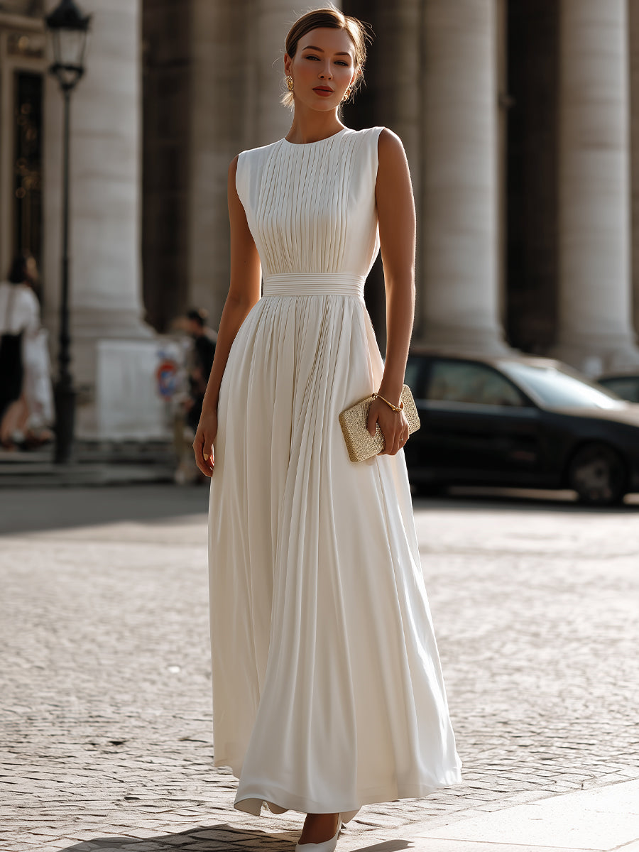 Anna-Berg | Sleeveless Pleated Dress