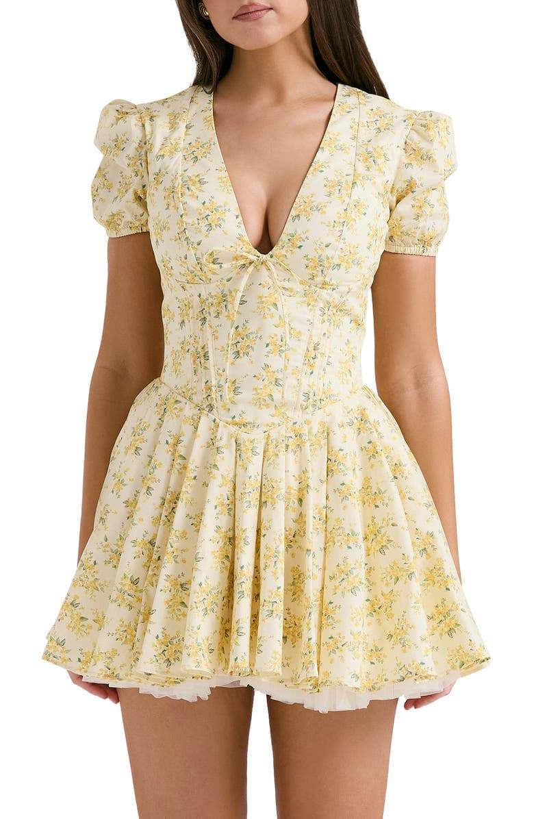 Anna-Berg | Floral V-Neck Corset Dress