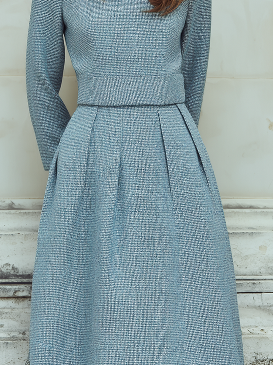 Anna-Berg | Vintage Tweed Long-Sleeved Dress