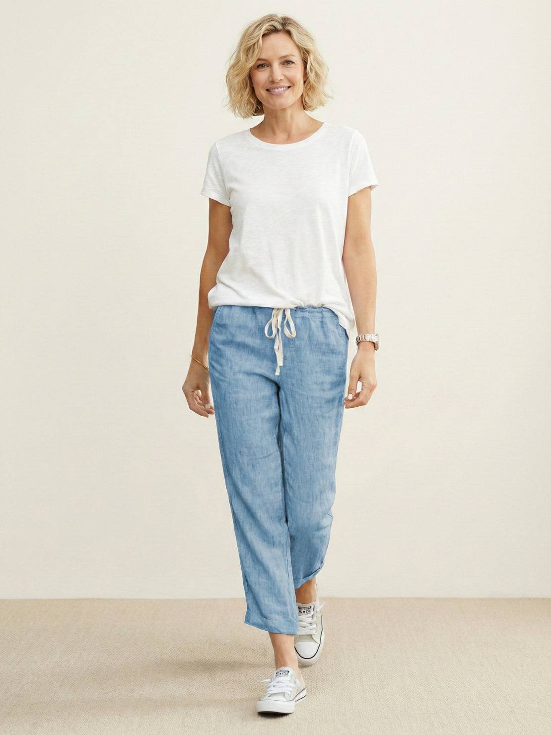 Anna-Berg | Luxe Drawstring Casual Pants in a Flattering Cut