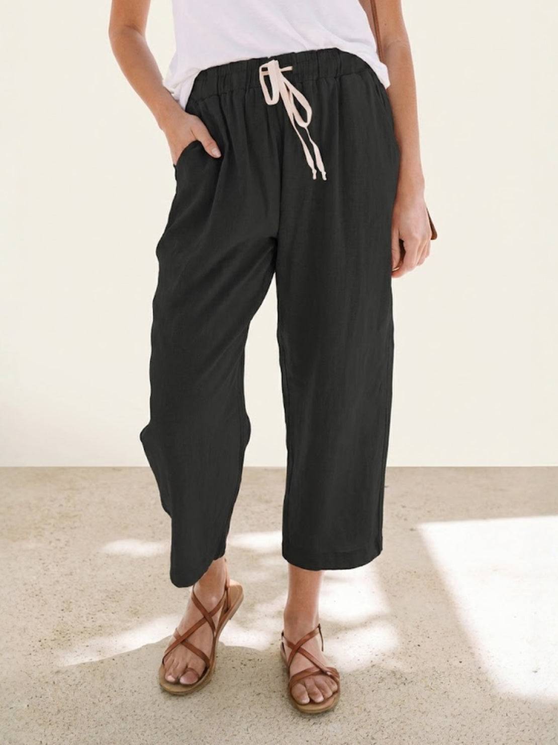 Anna-Berg | Luxe Drawstring Casual Pants in a Flattering Cut
