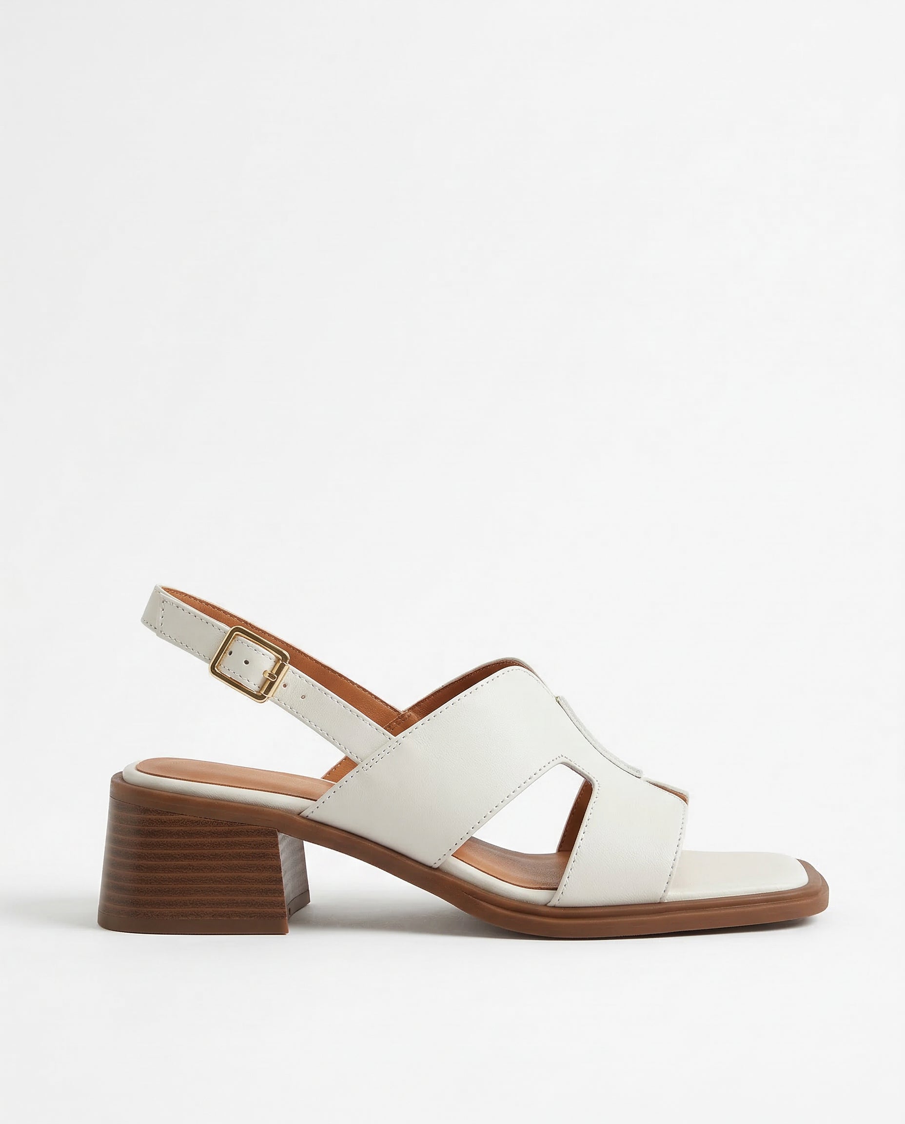 Anna-Berg | Block-Heel Ankle-Strap Leather Sandals