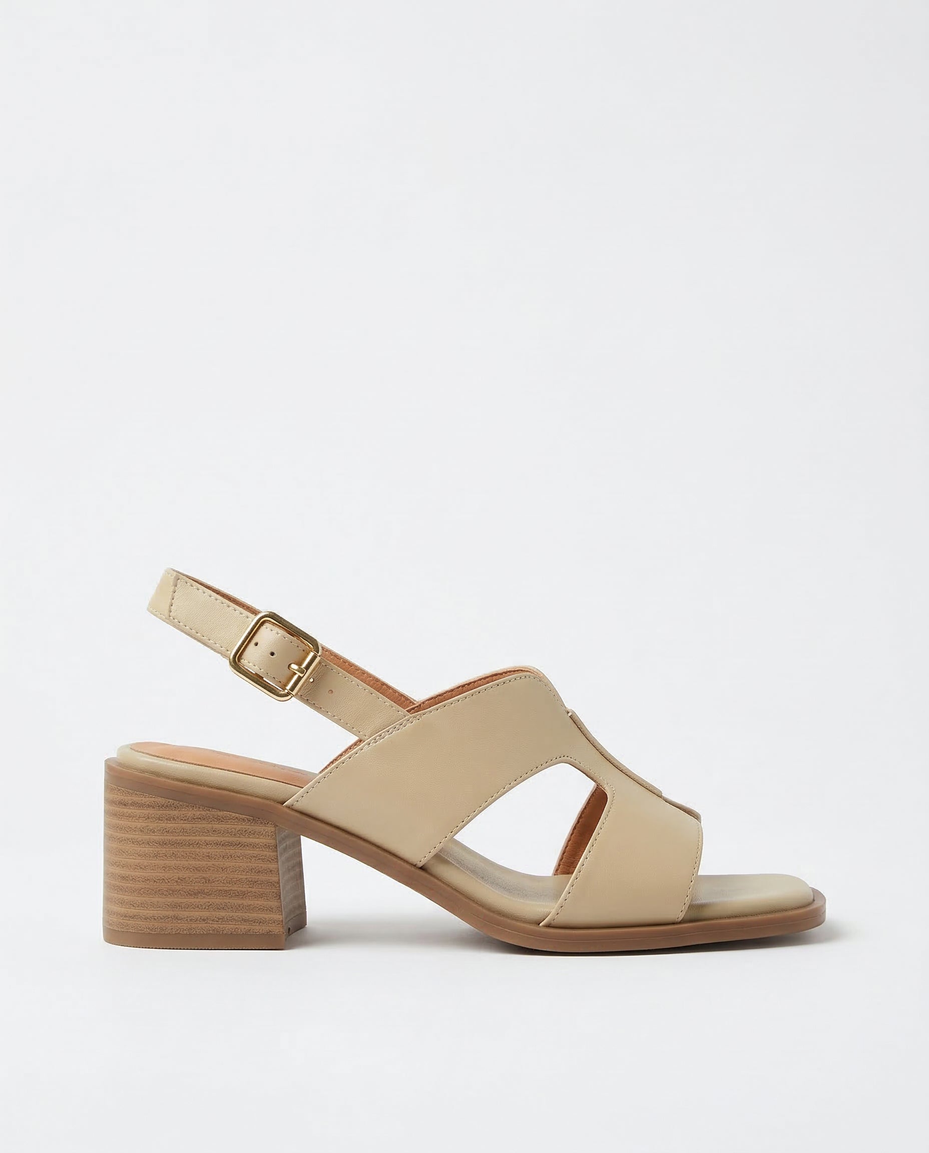 Anna-Berg | Block-Heel Ankle-Strap Leather Sandals