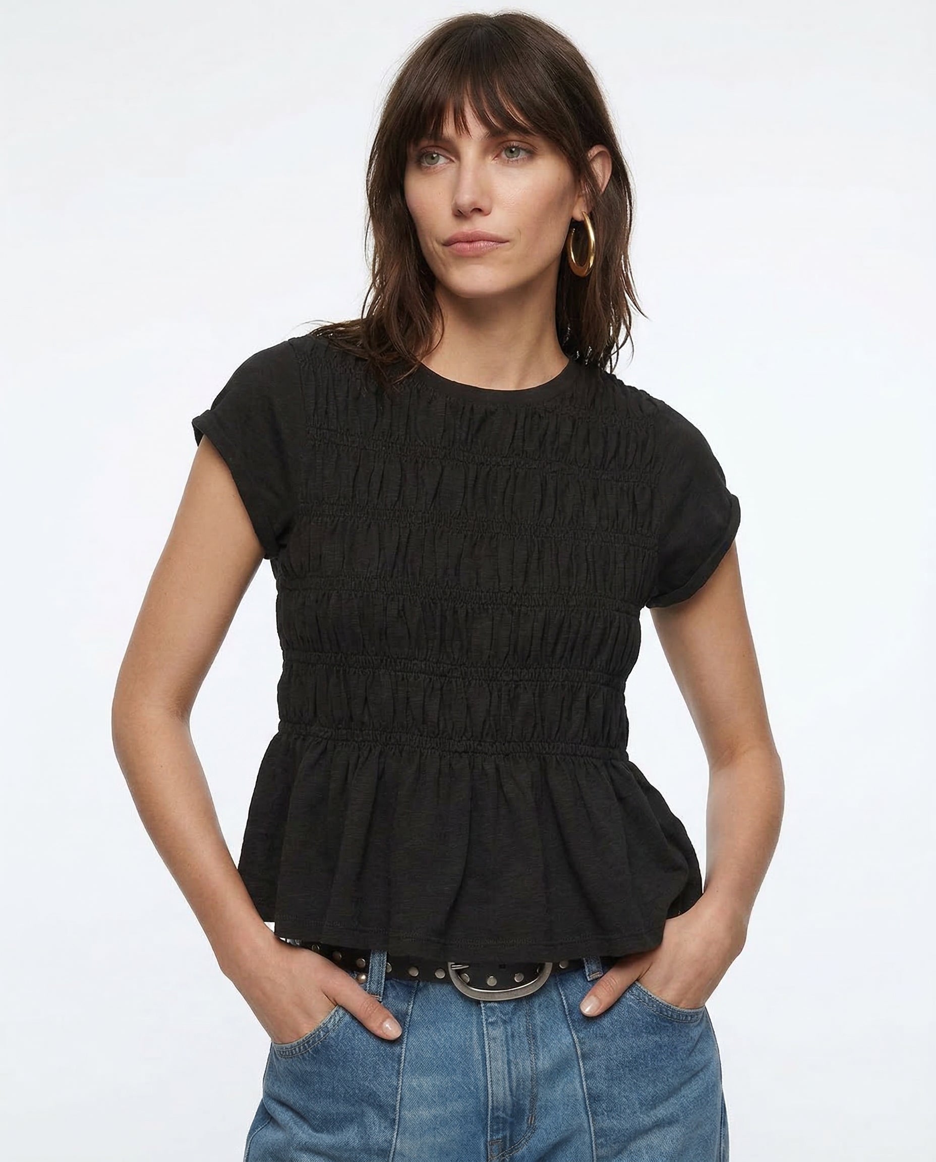 Anna-Berg | Ivory Ruffled Cotton Top