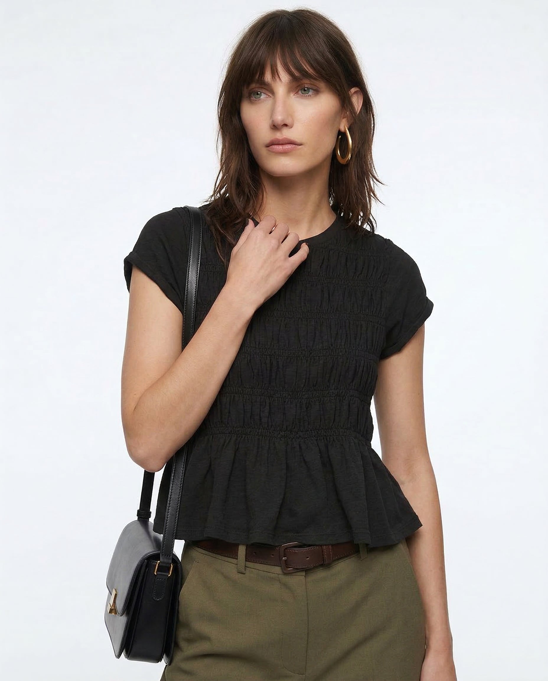Anna-Berg | Ivory Ruffled Cotton Top