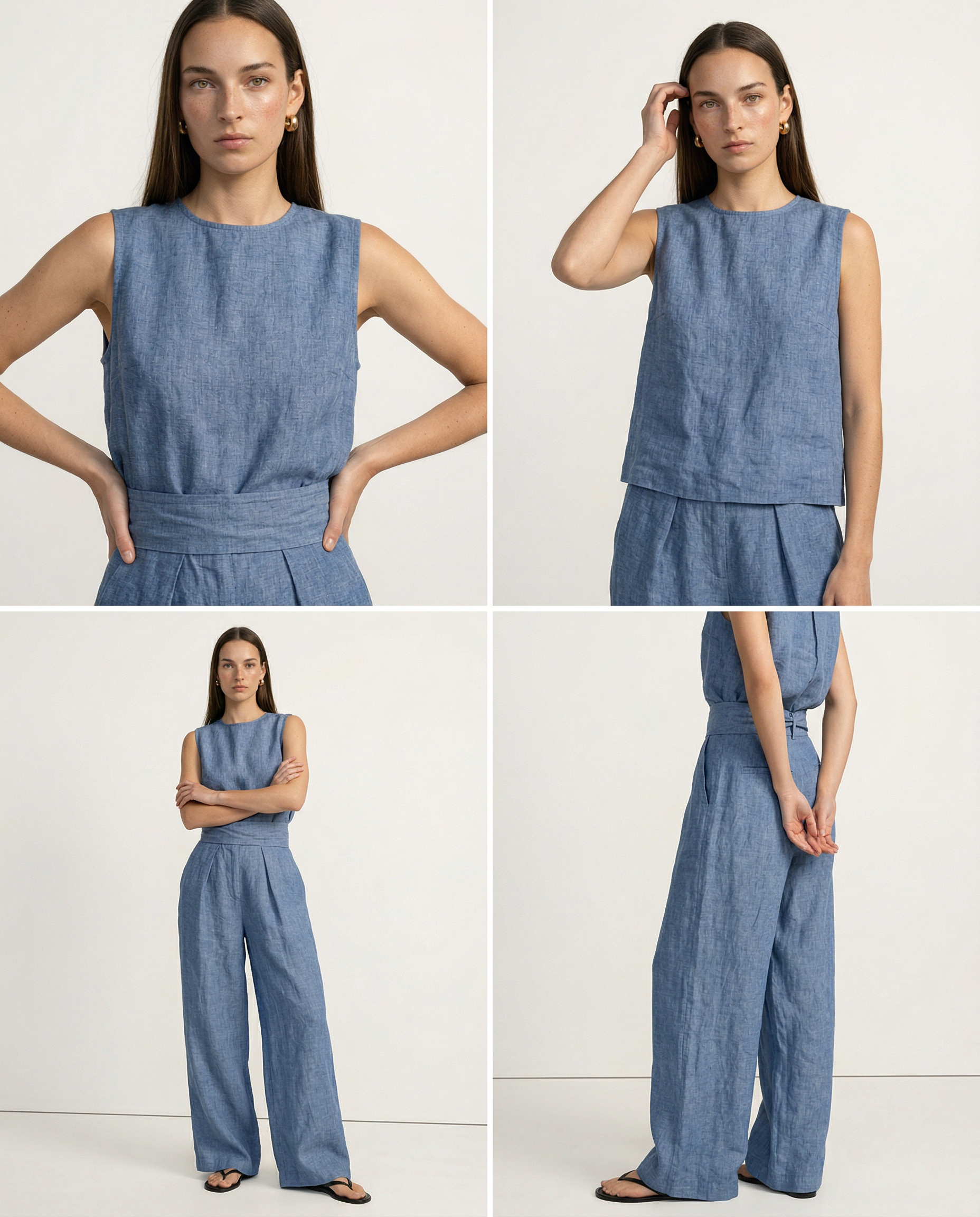 Anna-Berg | Sandstone Relaxed Fit Linen Two-Piece Set