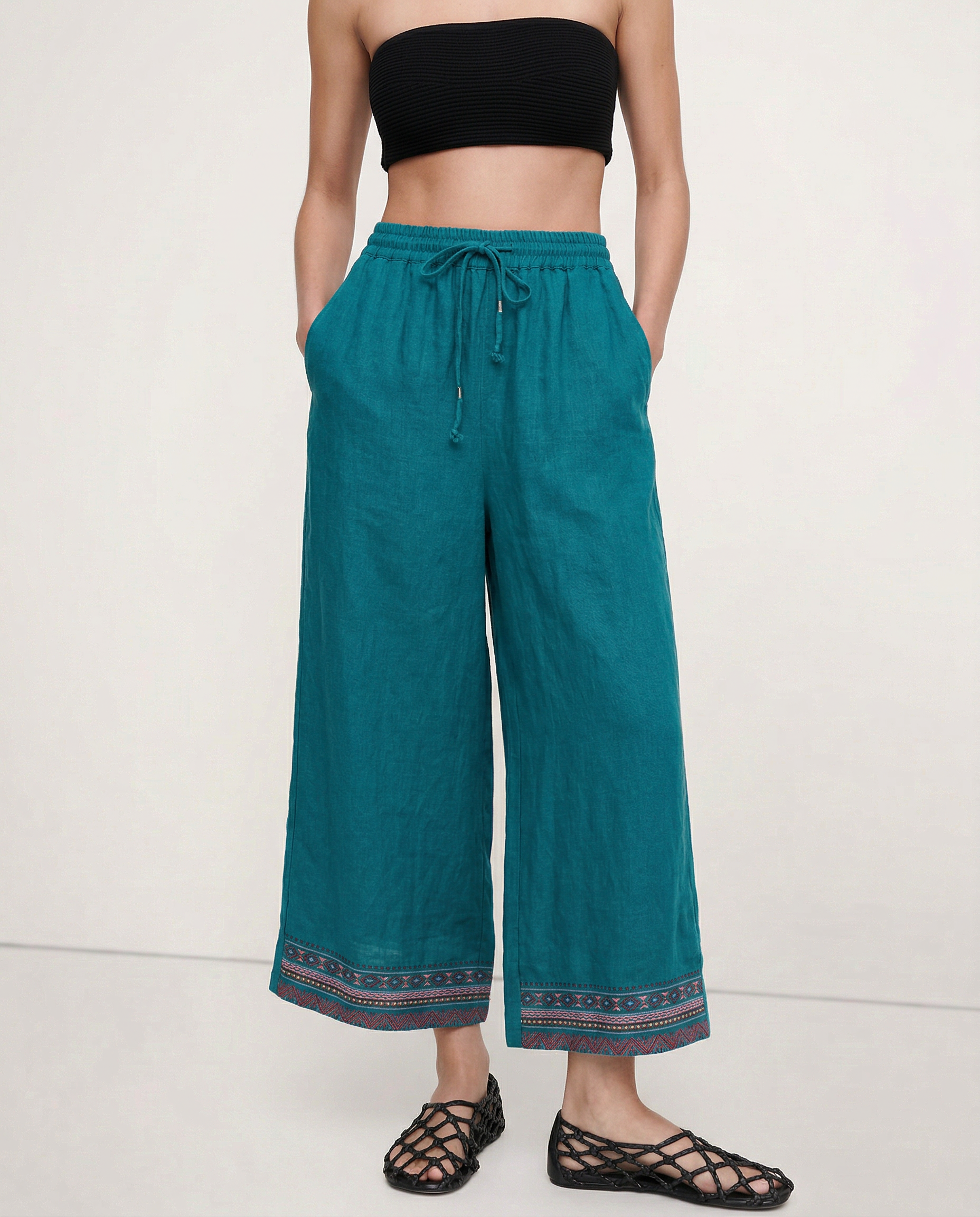 Anna-Berg | Wide-Leg High-Rise Cotton Pant