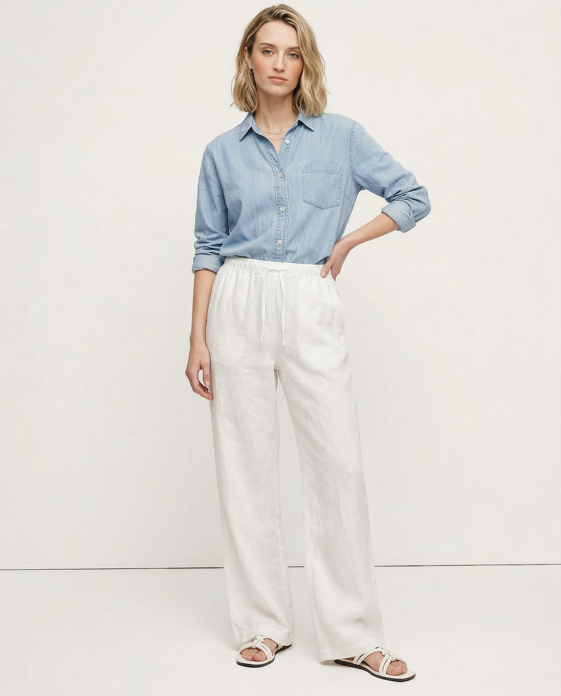 Anna-Berg | Sand Wide-Leg Linen Pant