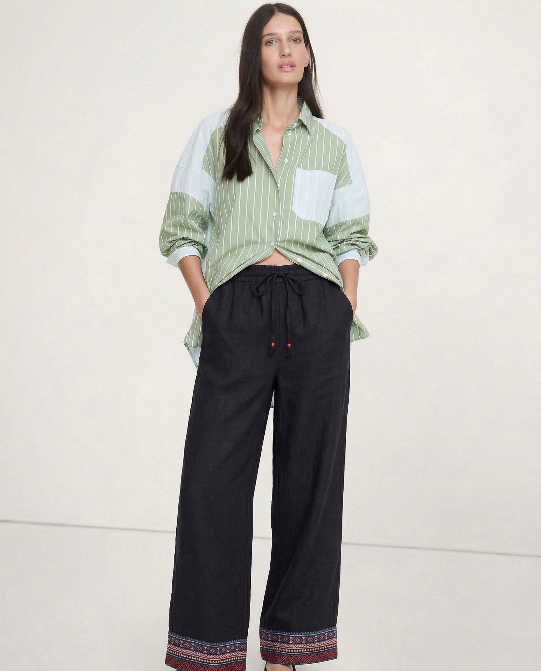 Anna-Berg | Wide-Leg High-Rise Cotton Pant