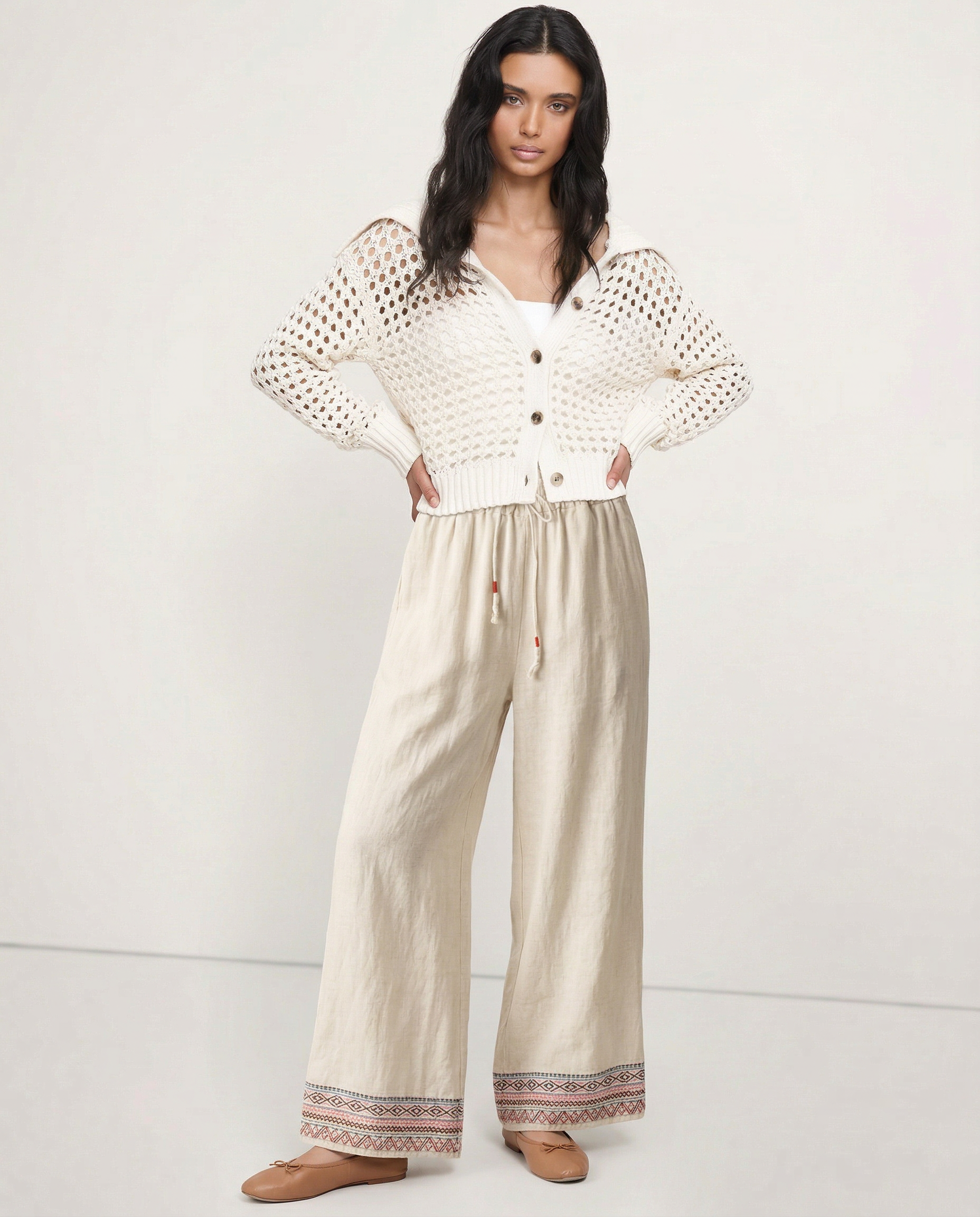 Anna-Berg | Wide-Leg High-Rise Cotton Pant