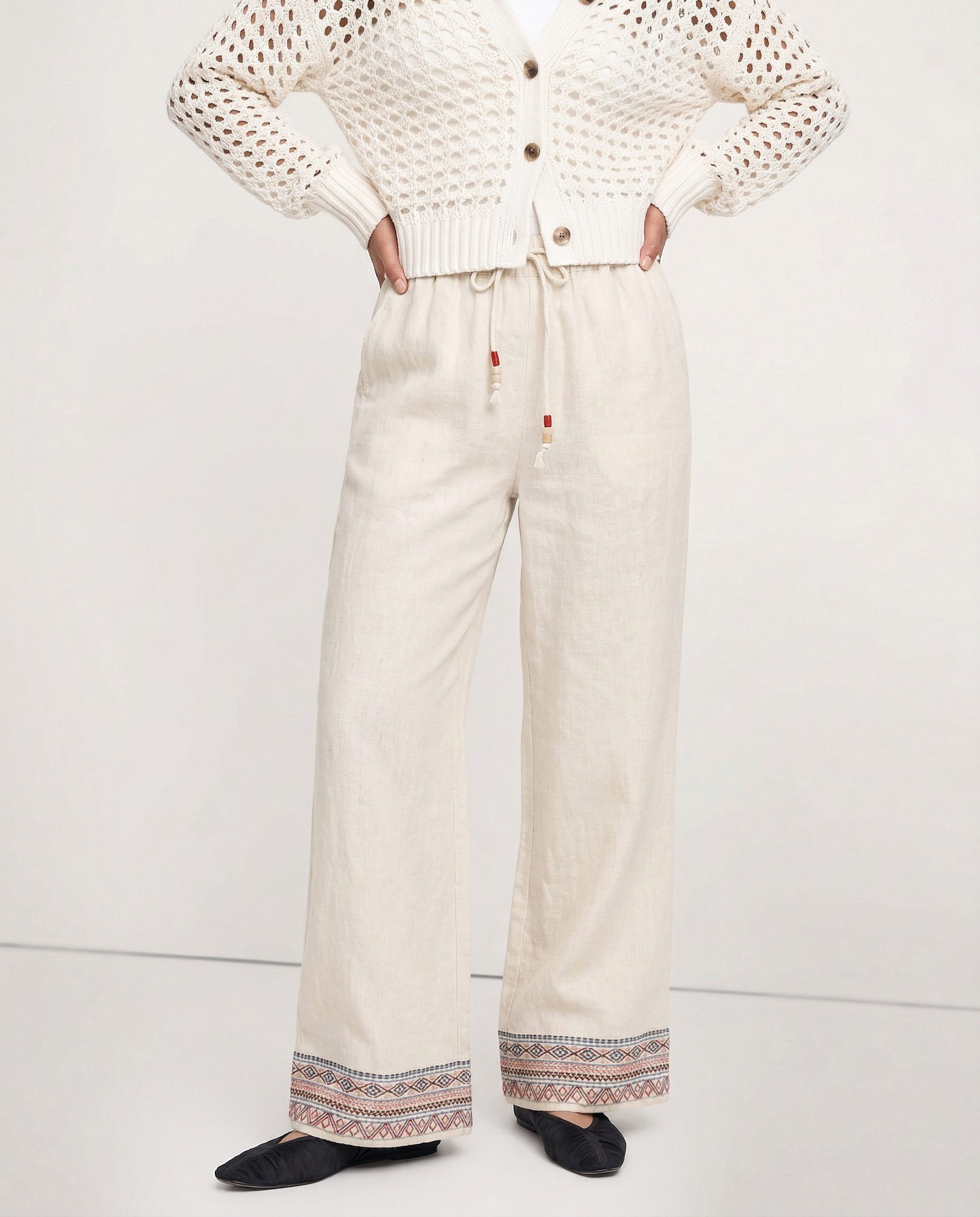Anna-Berg | Wide-Leg High-Rise Cotton Pant