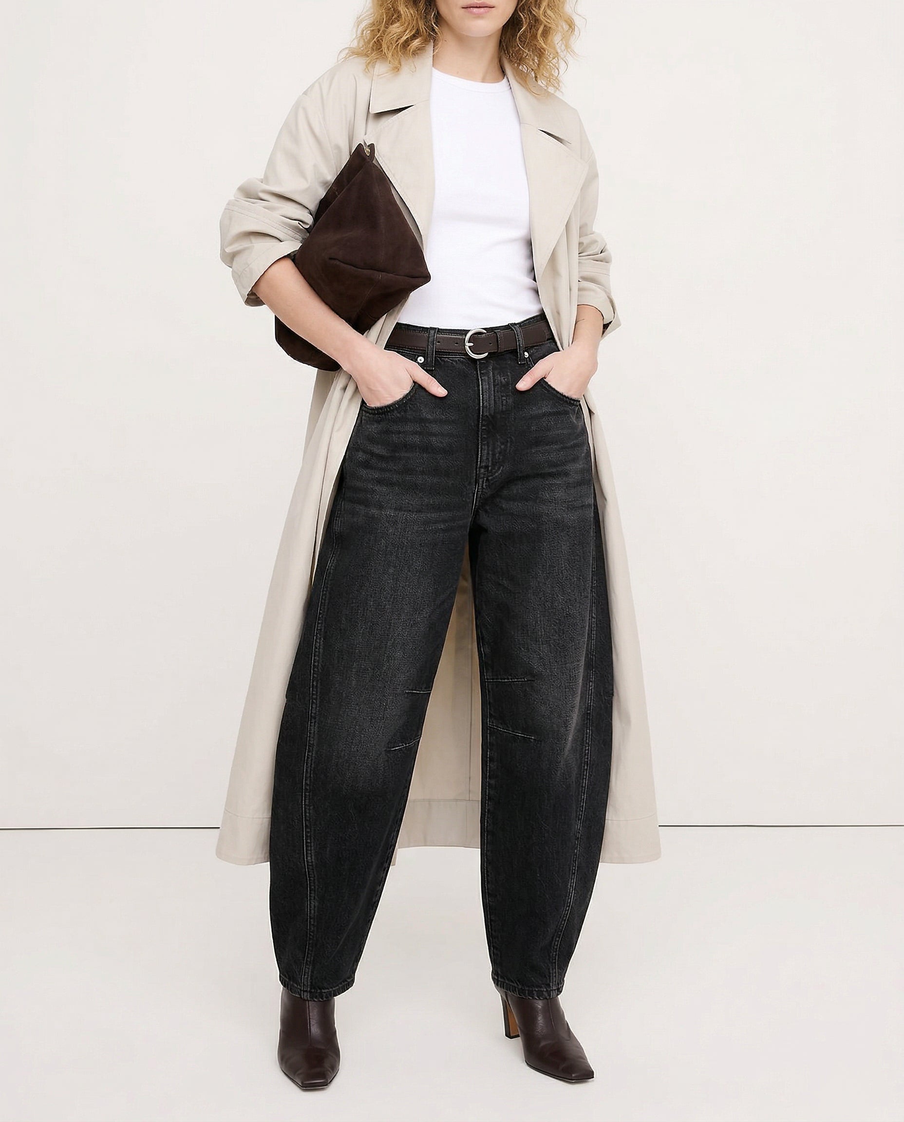 Anna-Berg | Blue Barrel-Leg Denim Jeans