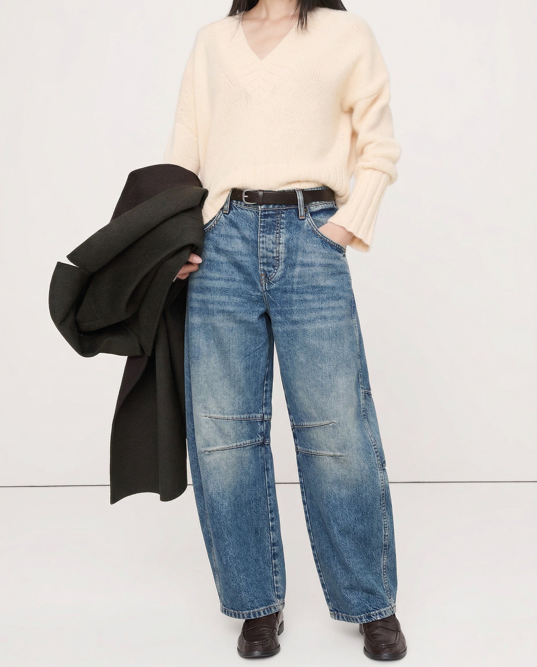 Anna-Berg | Blue Barrel-Leg Denim Jeans