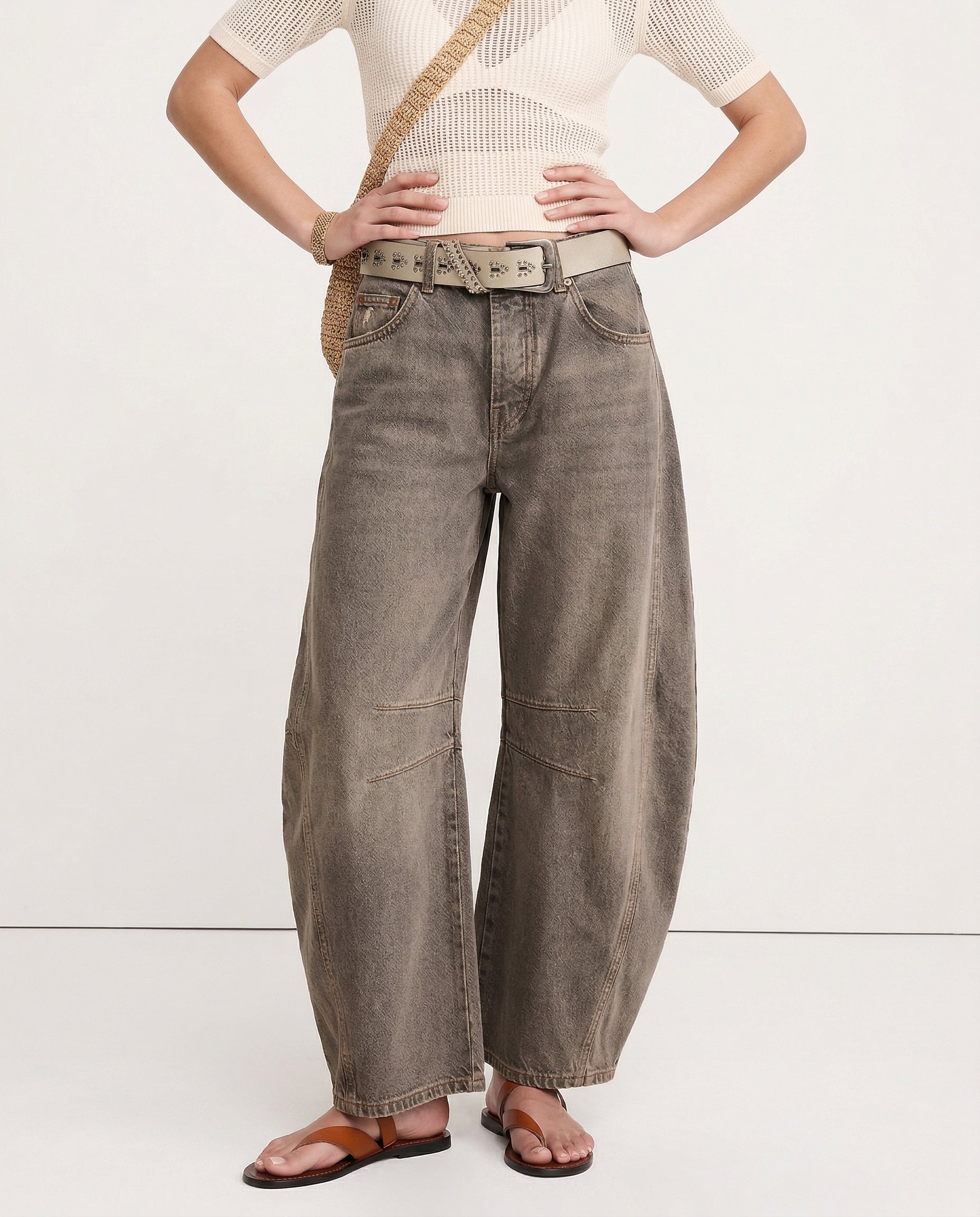 Anna-Berg | Blue Barrel-Leg Denim Jeans