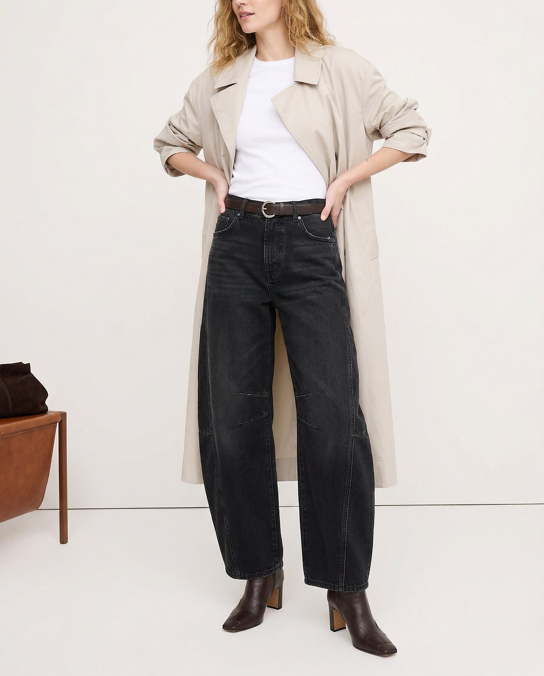 Anna-Berg | Blue Barrel-Leg Denim Jeans