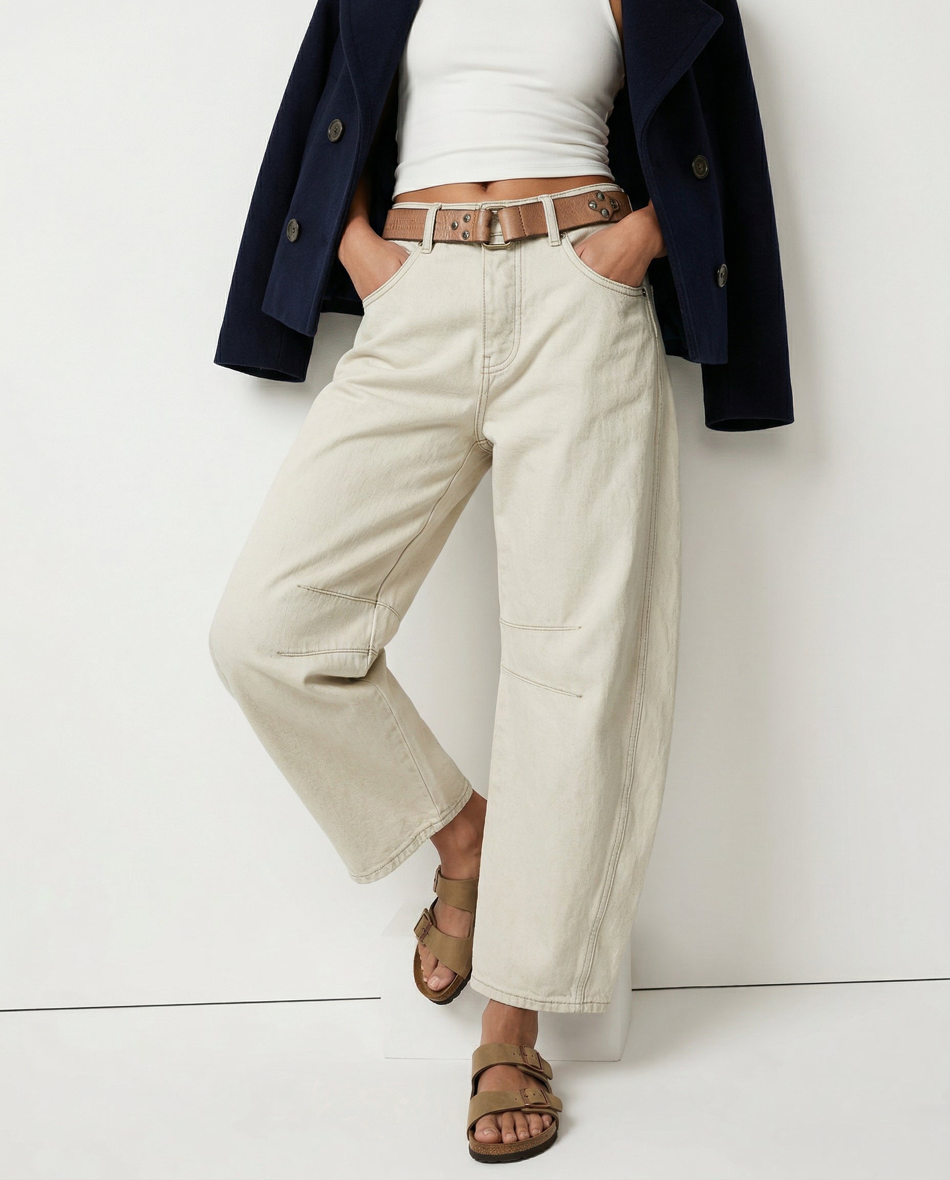 Anna-Berg | Blue Barrel-Leg Denim Jeans