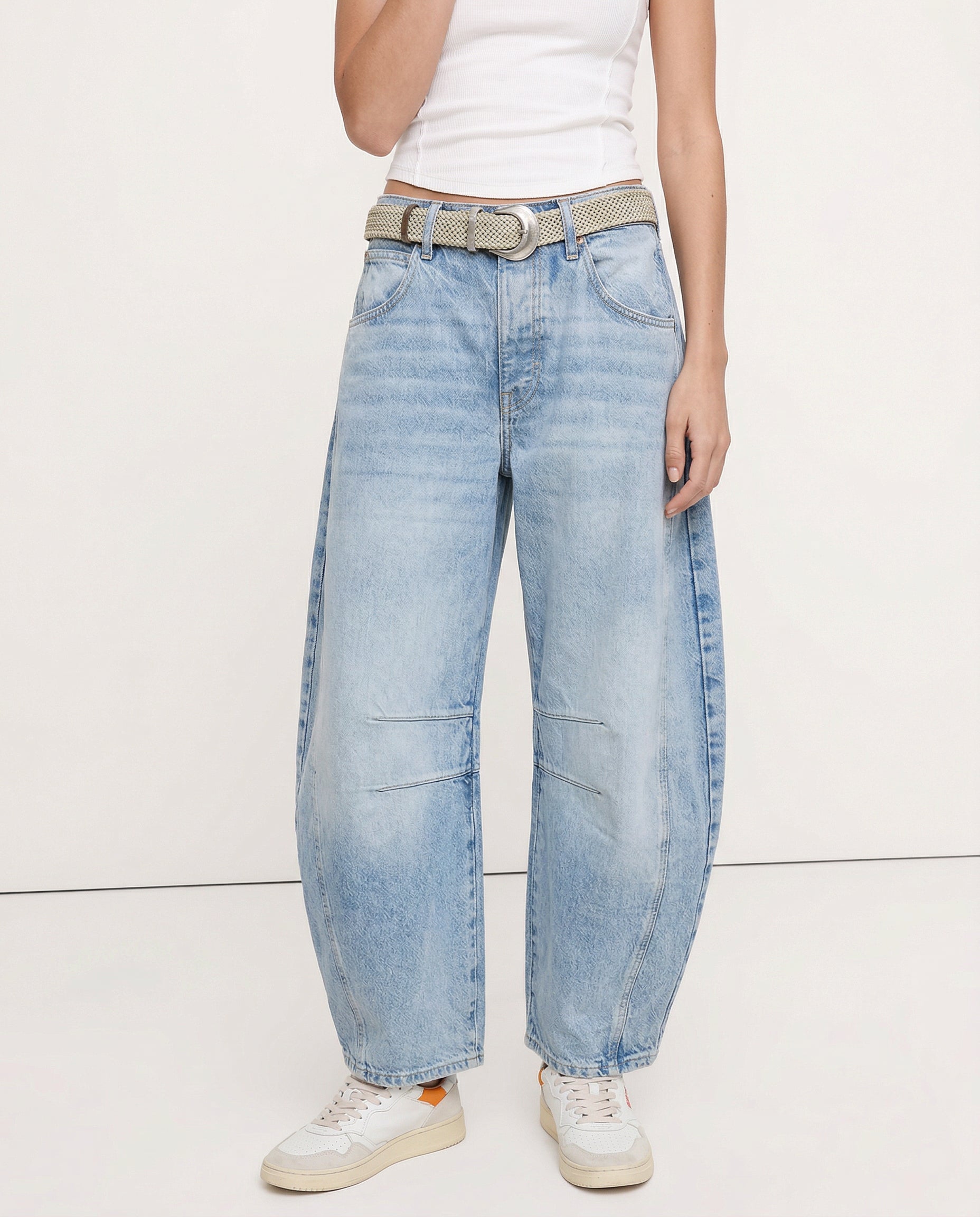 Anna-Berg | Blue Barrel-Leg Denim Jeans