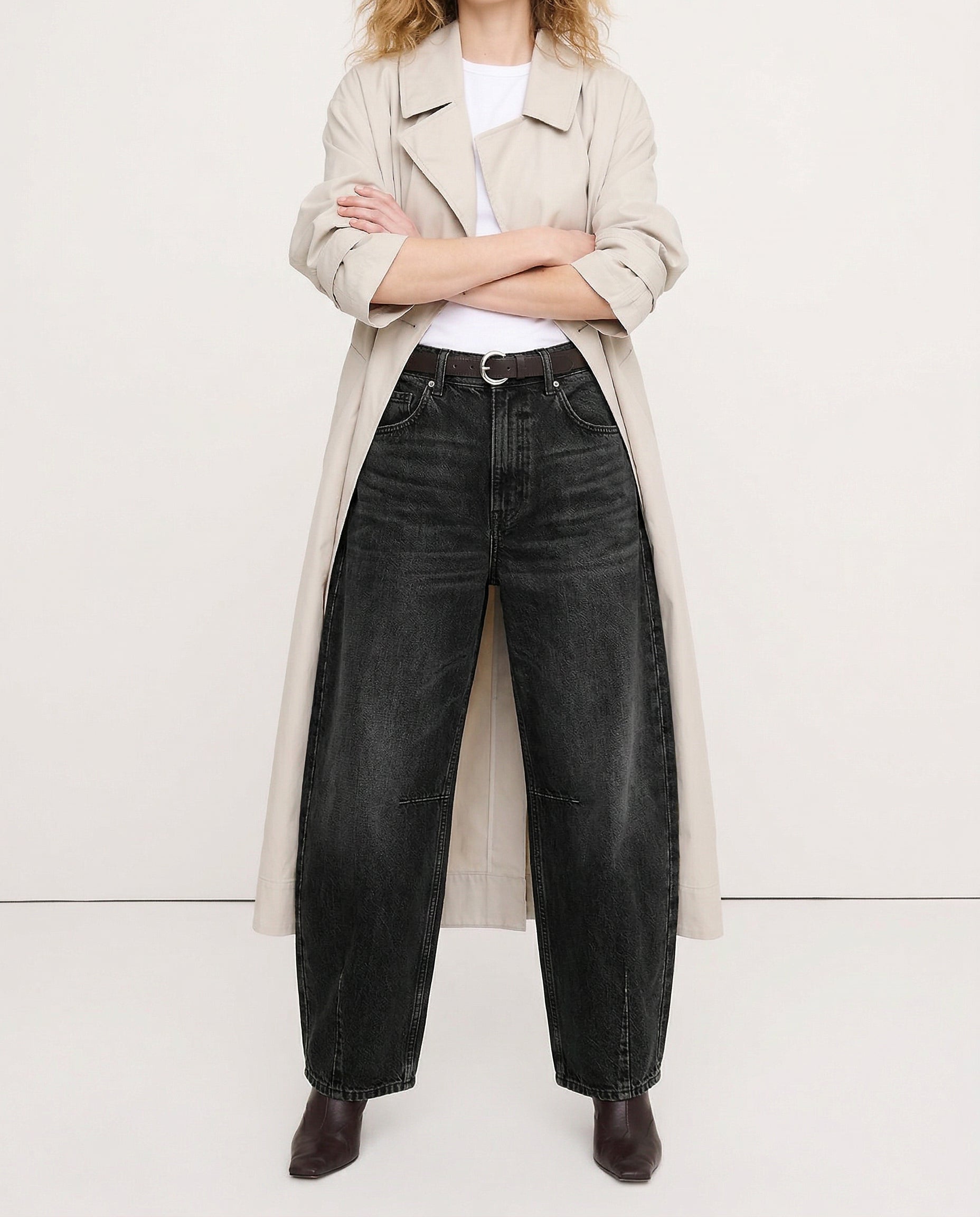 Anna-Berg | Blue Barrel-Leg Denim Jeans