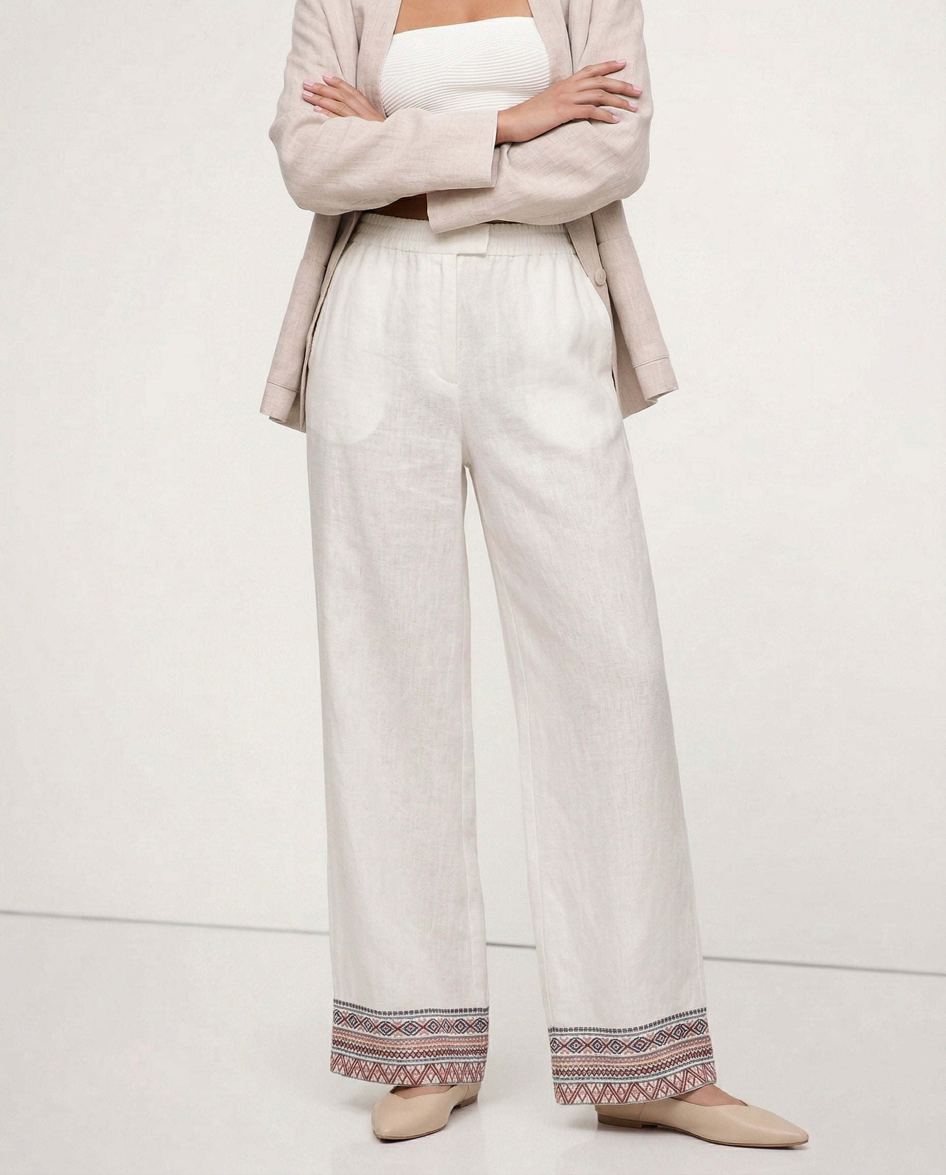 Anna-Berg | Wide-Leg High-Rise Cotton Pant