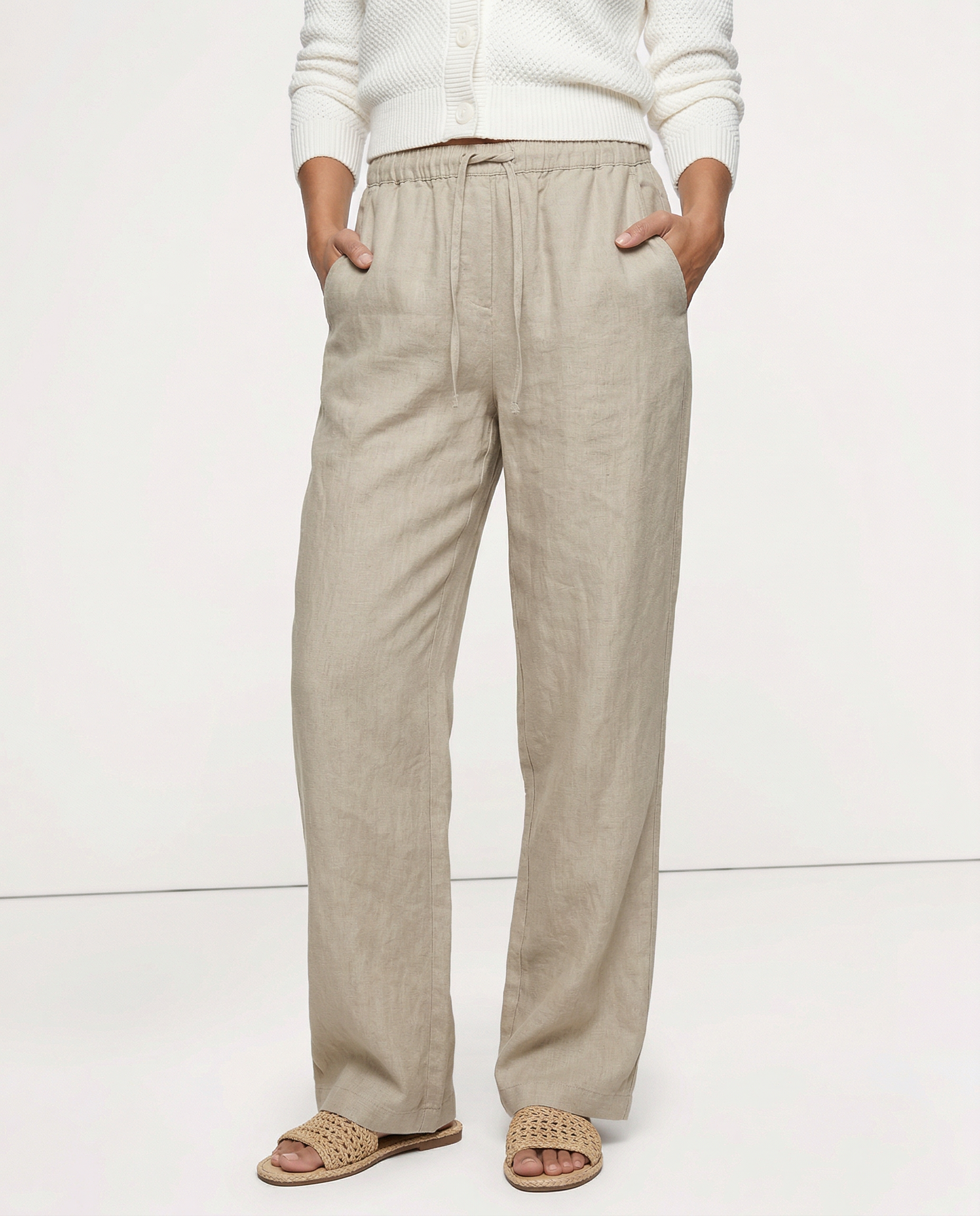Anna-Berg | Sand Wide-Leg Linen Pant