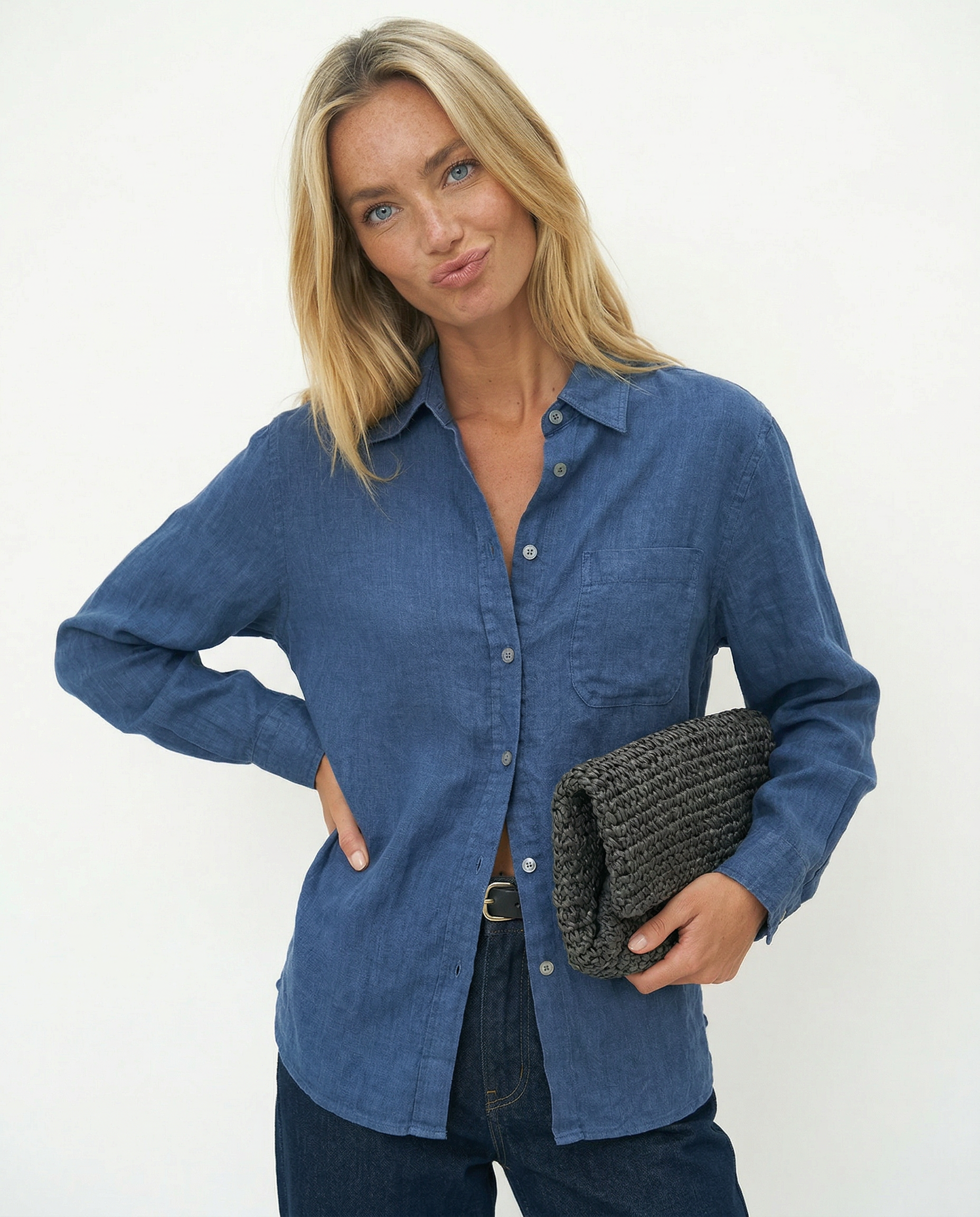 Anna-Berg | Beige Relaxed Fit Linen Shirt