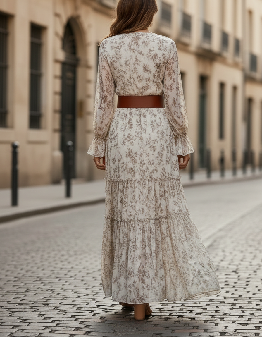 Anna-Berg | Romantic Floral Chiffon Dress