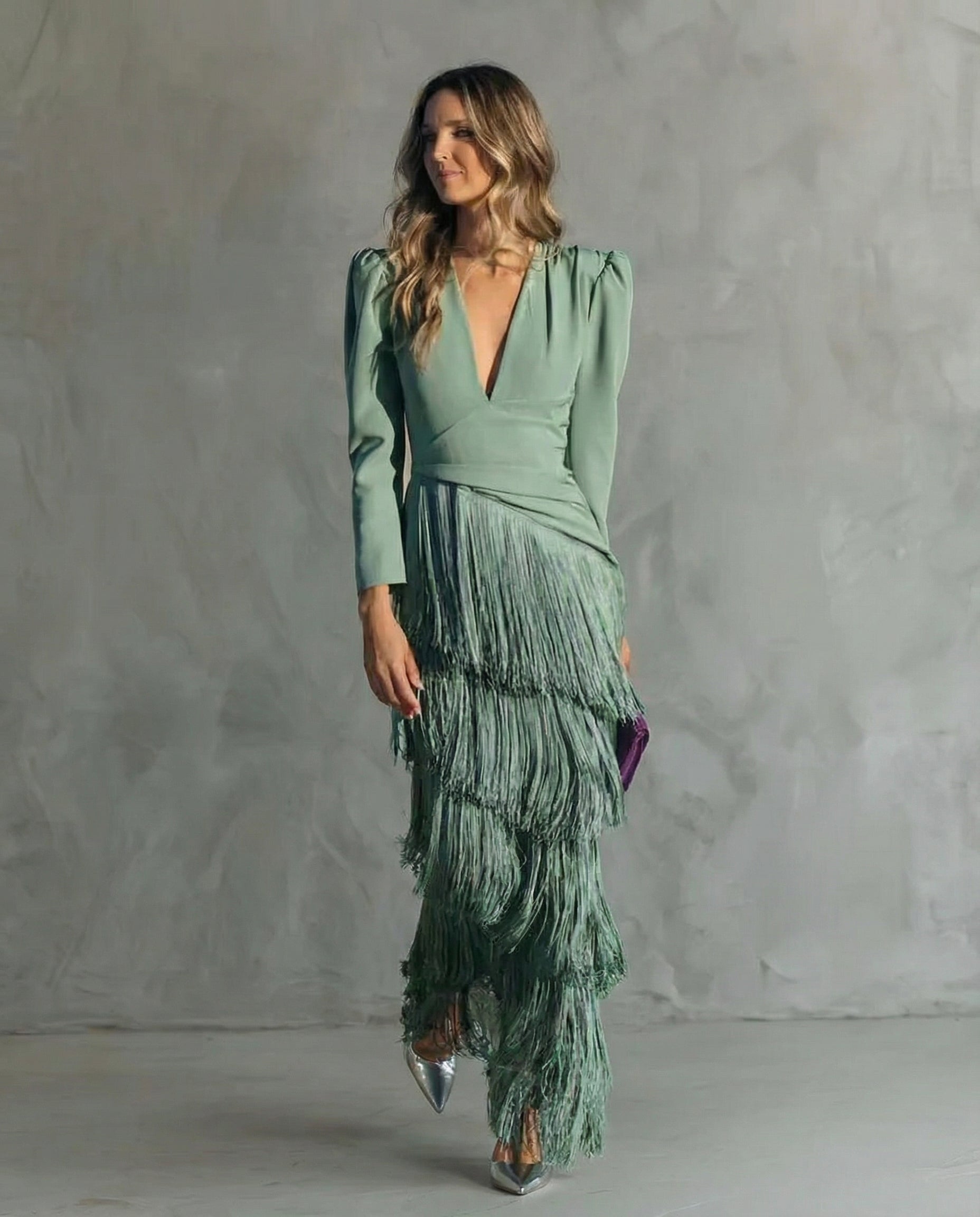 Anna-Berg | Stylish Dress With Fringe Sleeves Made to Turn Heads