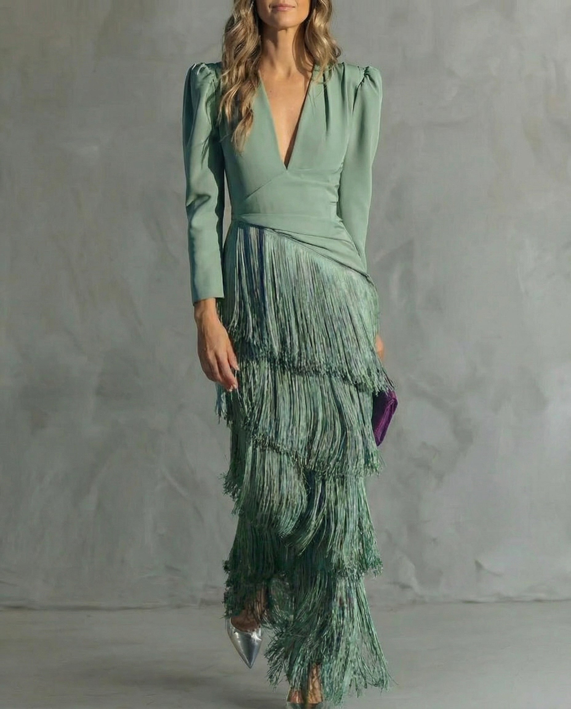 Anna-Berg | Stylish Dress With Fringe Sleeves Made to Turn Heads