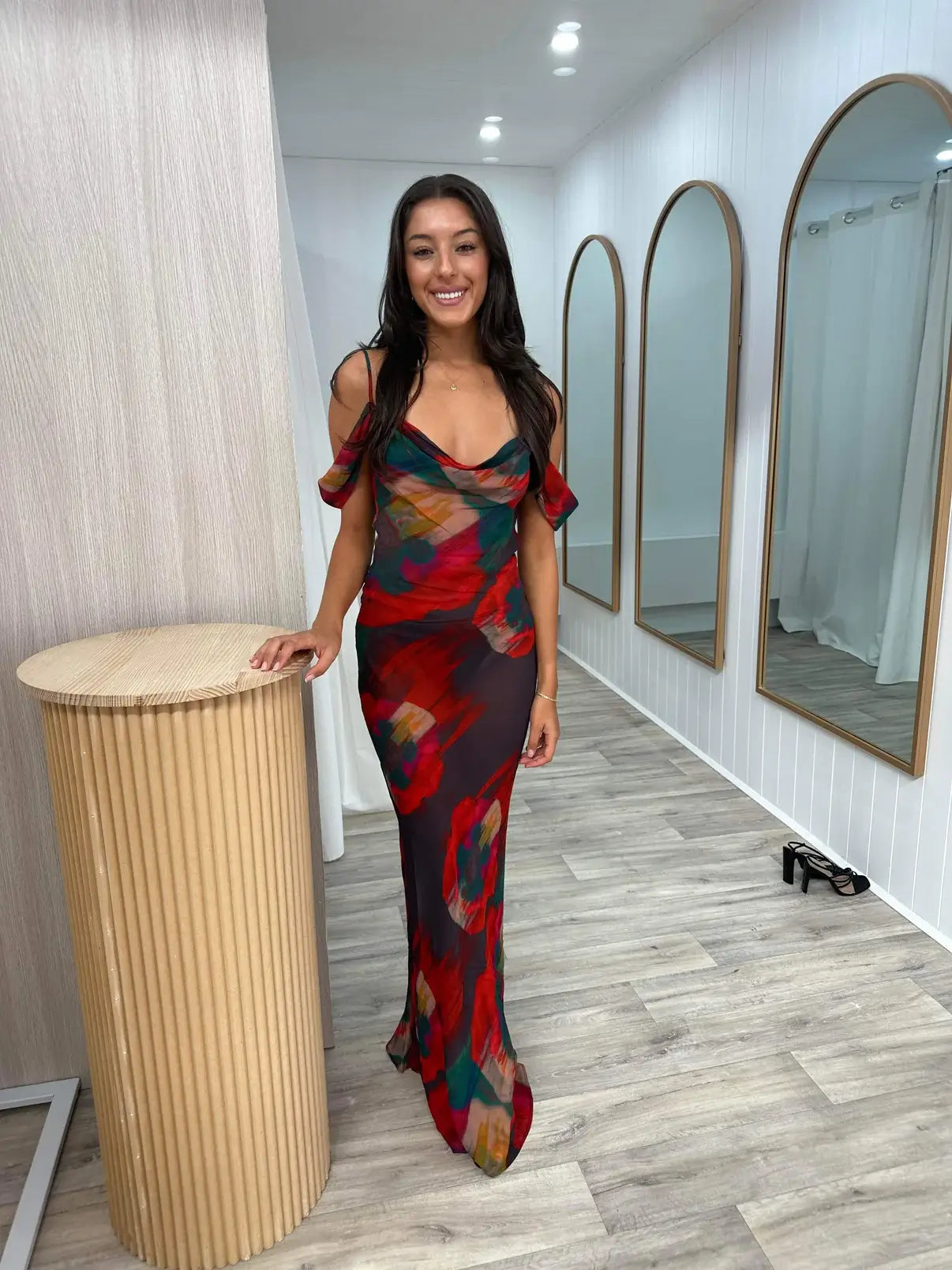 Anna-Berg | Refined Maxi Dress With Straps, Neckline, And Slit