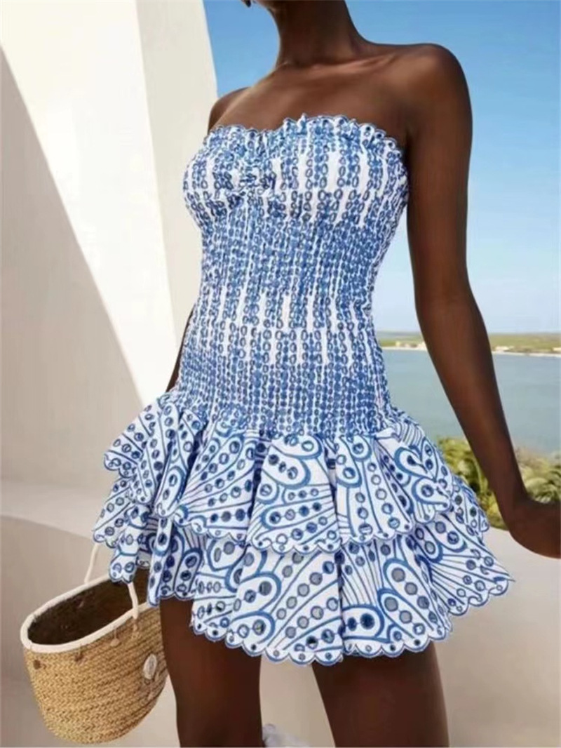 Anna-Berg | Smocked Strapless Mini Dress
