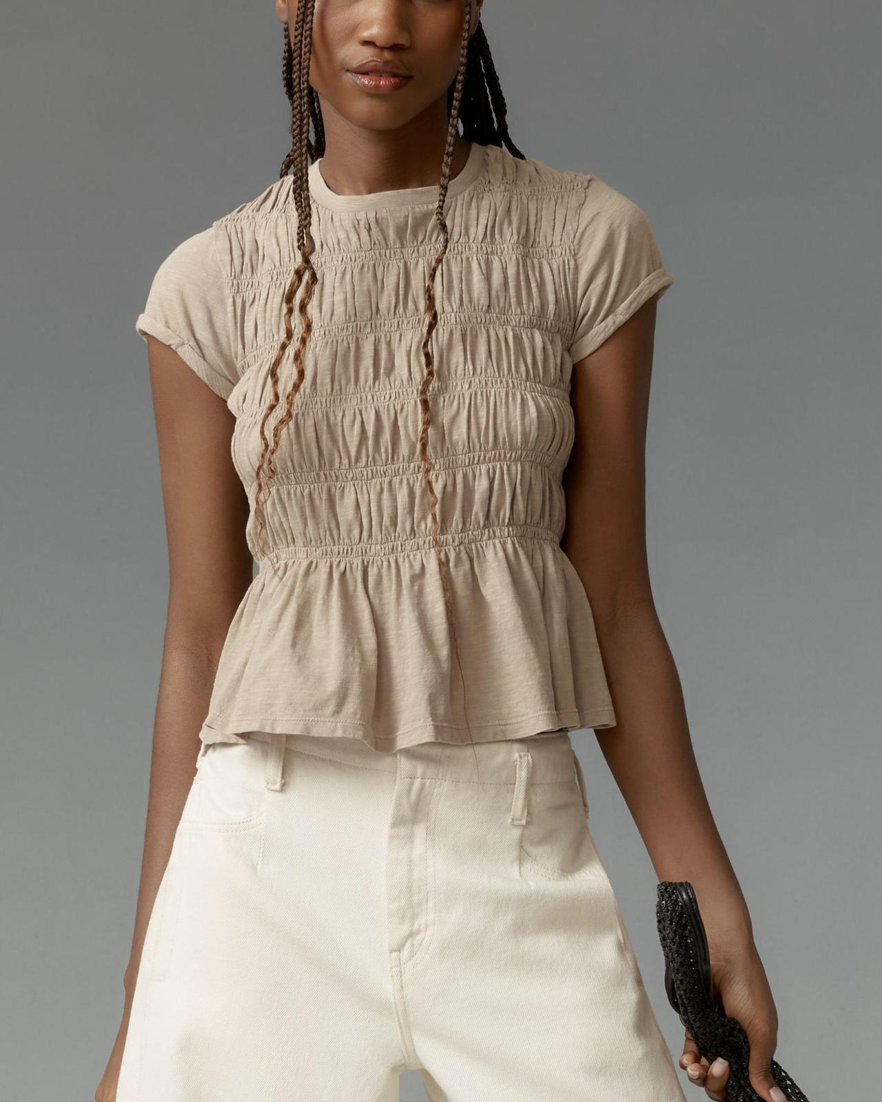 Anna-Berg | Ivory Ruffled Cotton Top