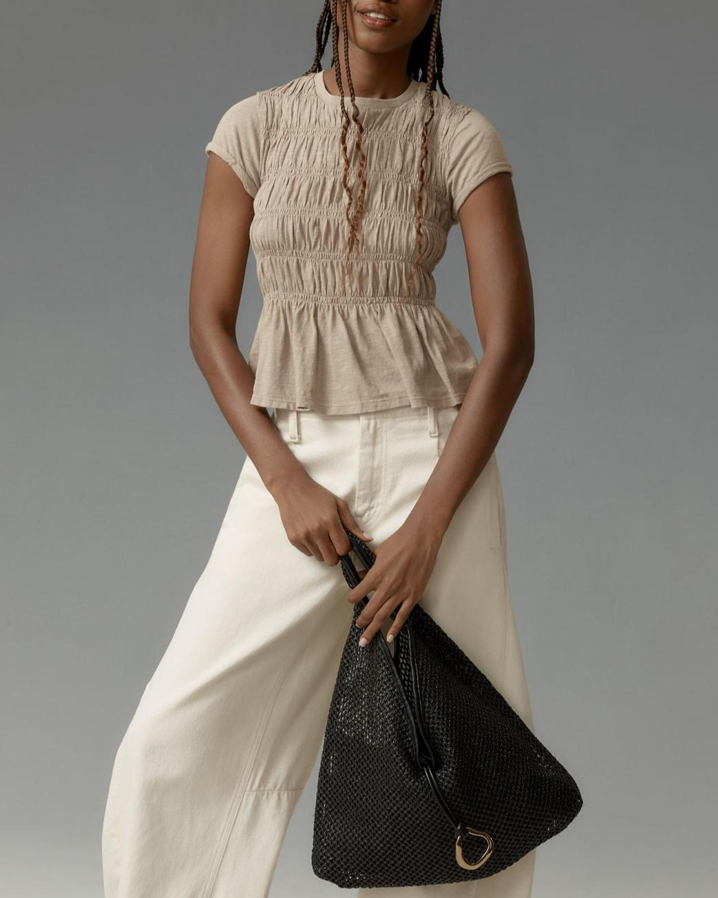 Anna-Berg | Ivory Ruffled Cotton Top