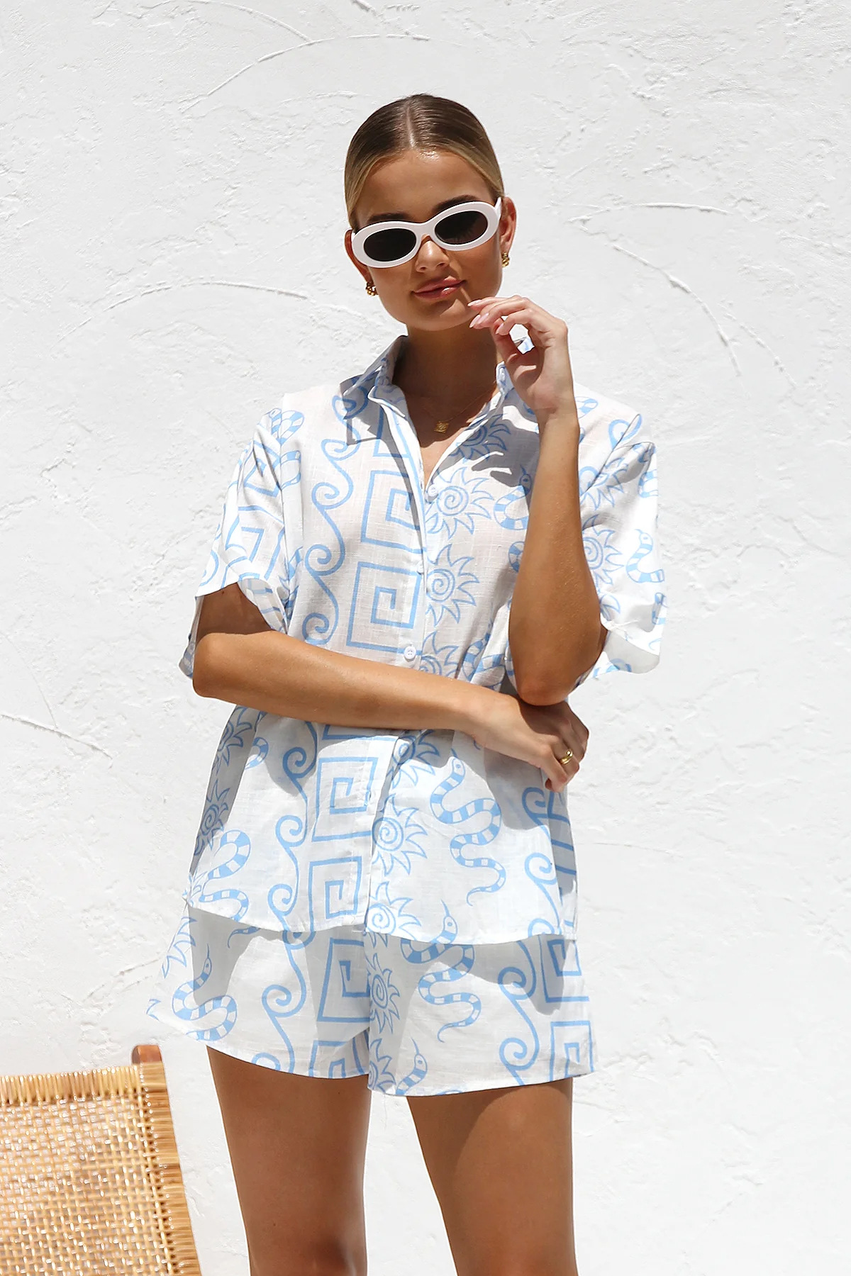 Anna-Berg | Natural Relaxed Fit Linen Two-Piece Set