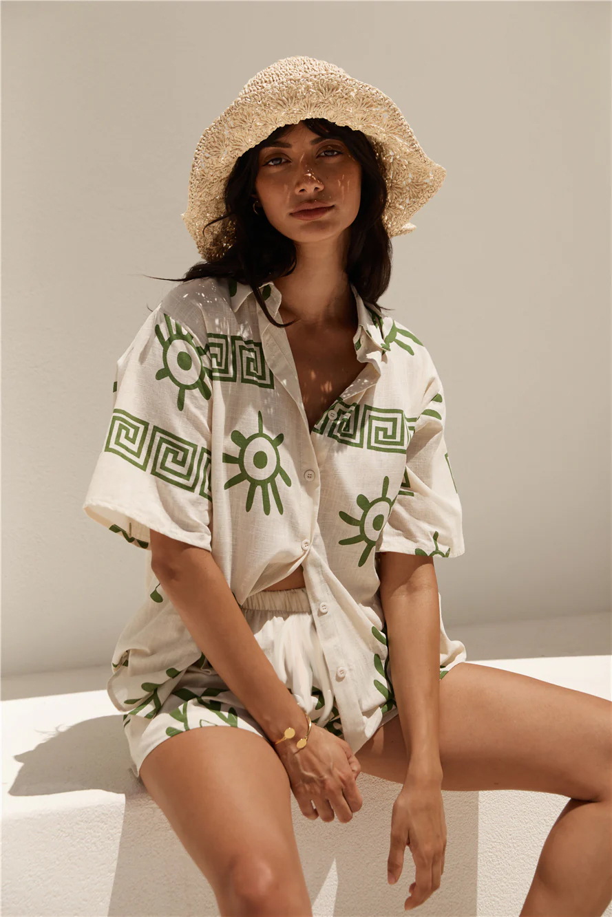 Anna-Berg | Natural Relaxed Fit Linen Two-Piece Set