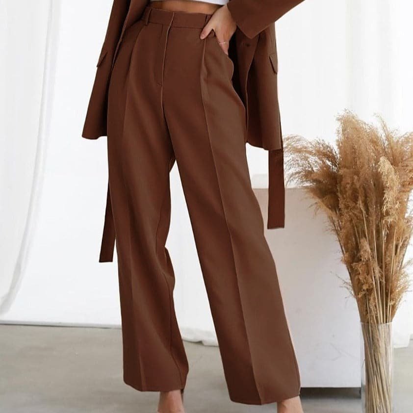 Anna-Berg | Timeless High Waisted Wide Leg Pants with Graceful Drape