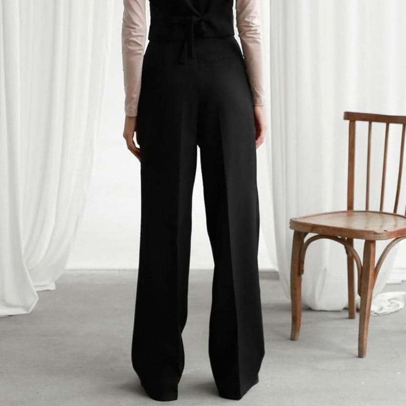 Anna-Berg | Timeless High Waisted Wide Leg Pants with Graceful Drape