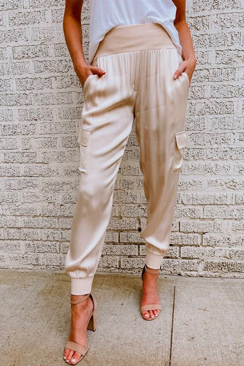 Anna-Berg | Elegant High Waist Cargo Jogger Pants for a Polished Look
