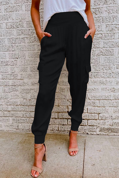 Anna-Berg | Elegant High Waist Cargo Jogger Pants for a Polished Look