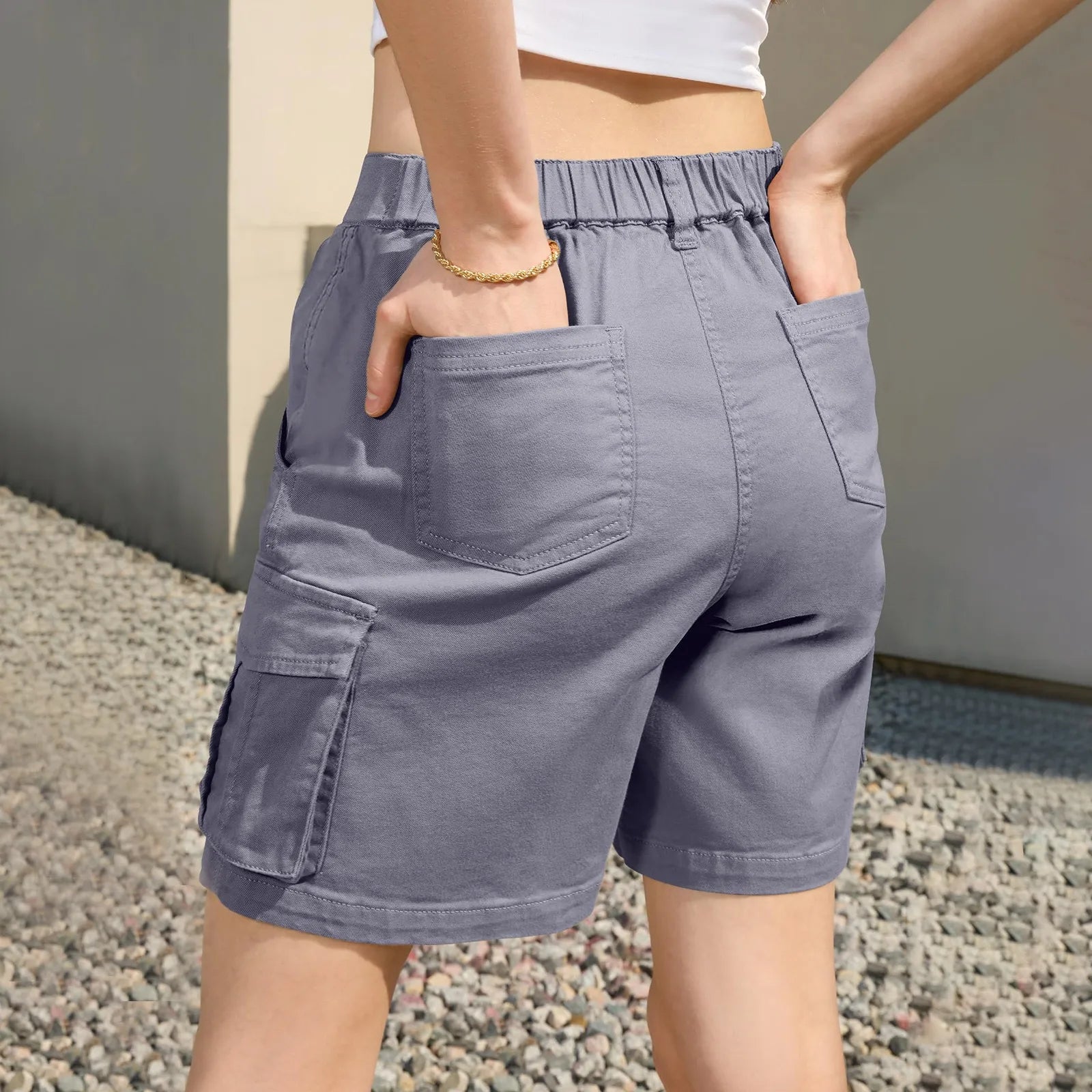 Anna-Berg | Modern High Waist Relaxed Fit Cargo Shorts