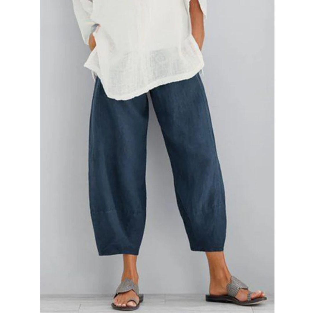 Anna-Berg | Romantic Elastic Waist Cropped Harem Pants